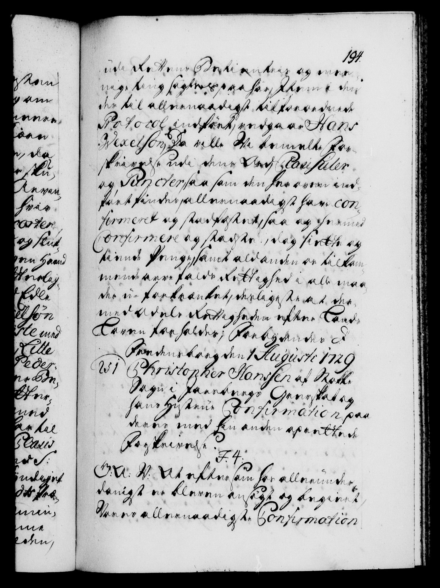 Danske Kanselli 1572-1799, AV/RA-EA-3023/F/Fc/Fca/Fcaa/L0026: Norske registre, 1729-1730, p. 194a