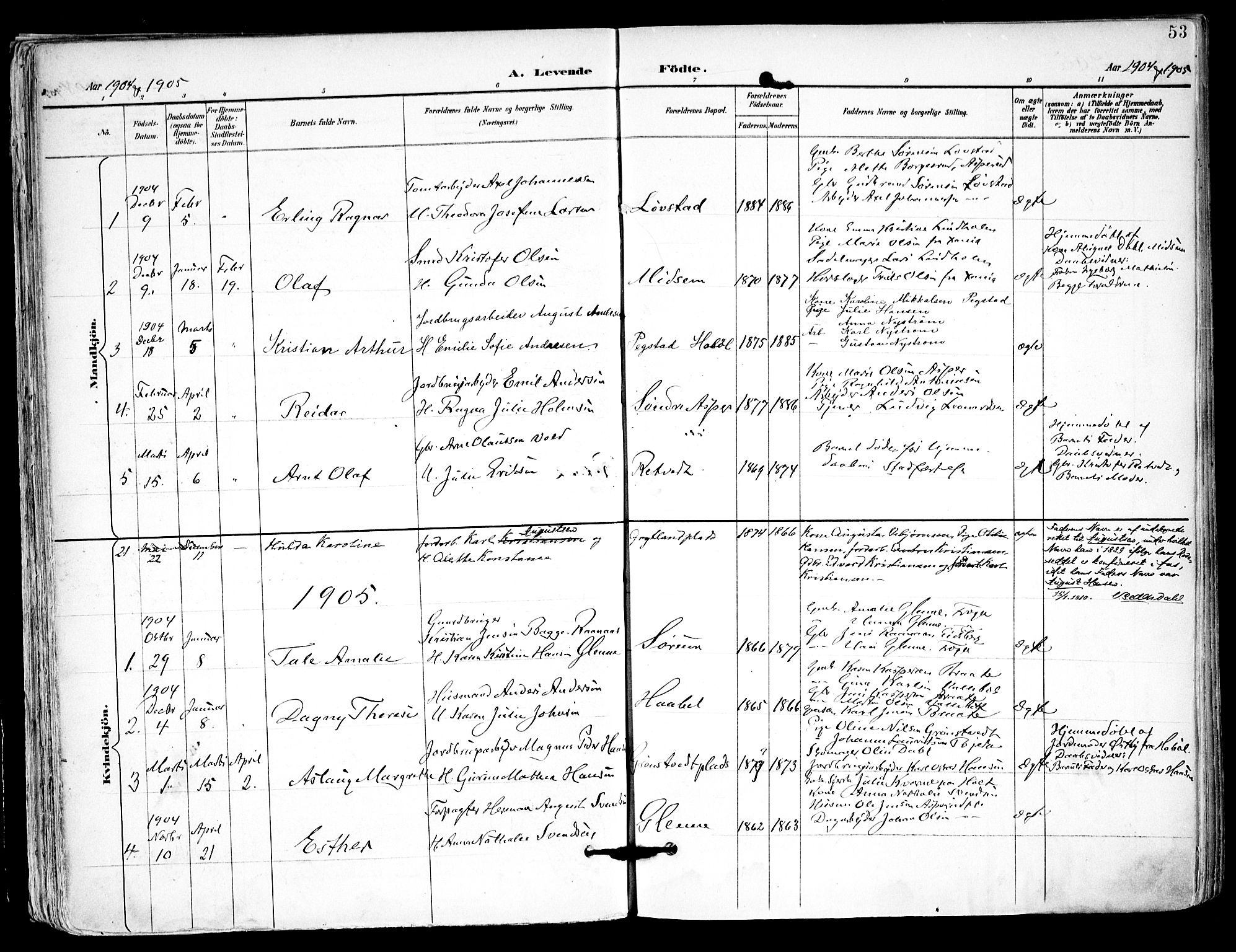 Kråkstad prestekontor Kirkebøker, SAO/A-10125a/F/Fa/L0010: Parish register (official) no. I 10, 1893-1931, p. 53