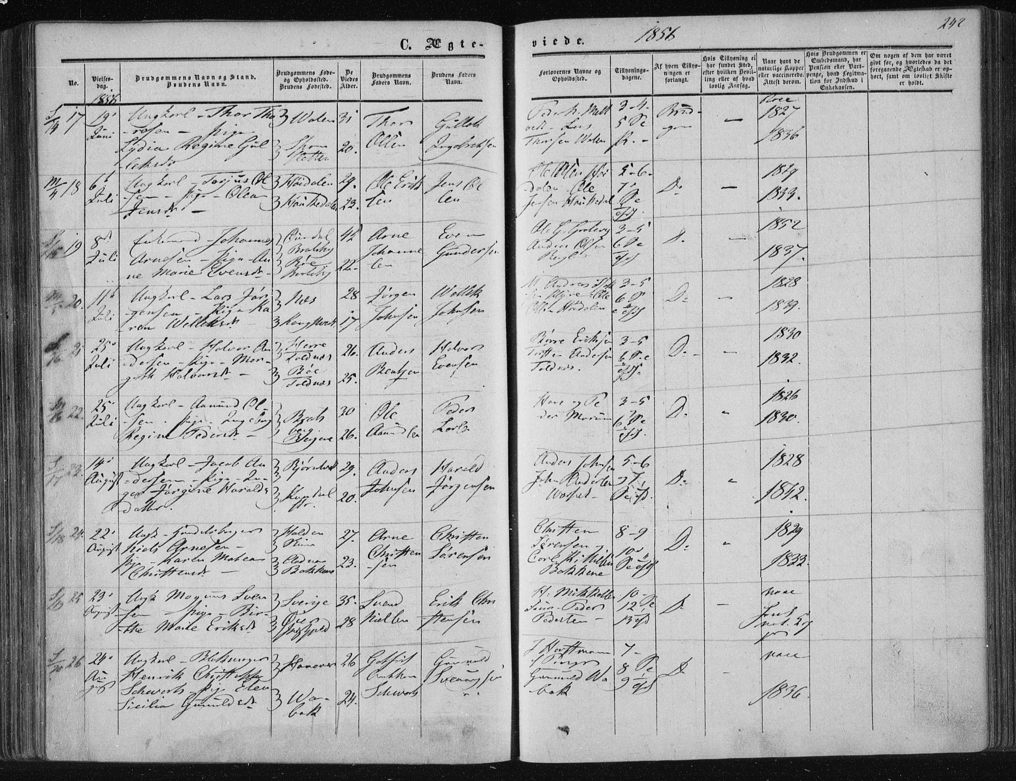 Solum kirkebøker, AV/SAKO-A-306/F/Fa/L0007: Parish register (official) no. I 7, 1856-1864, p. 242