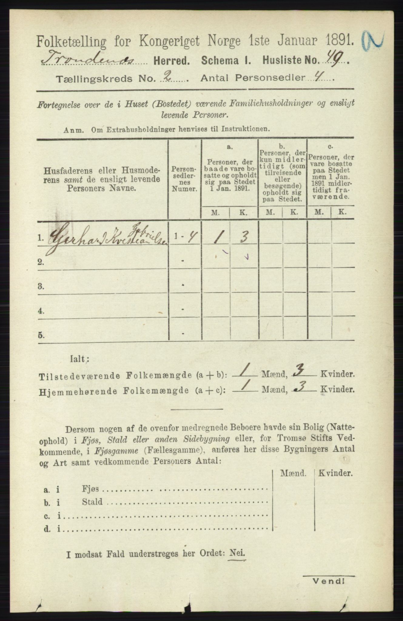 RA, 1891 census for 1914 Trondenes, 1891, p. 627