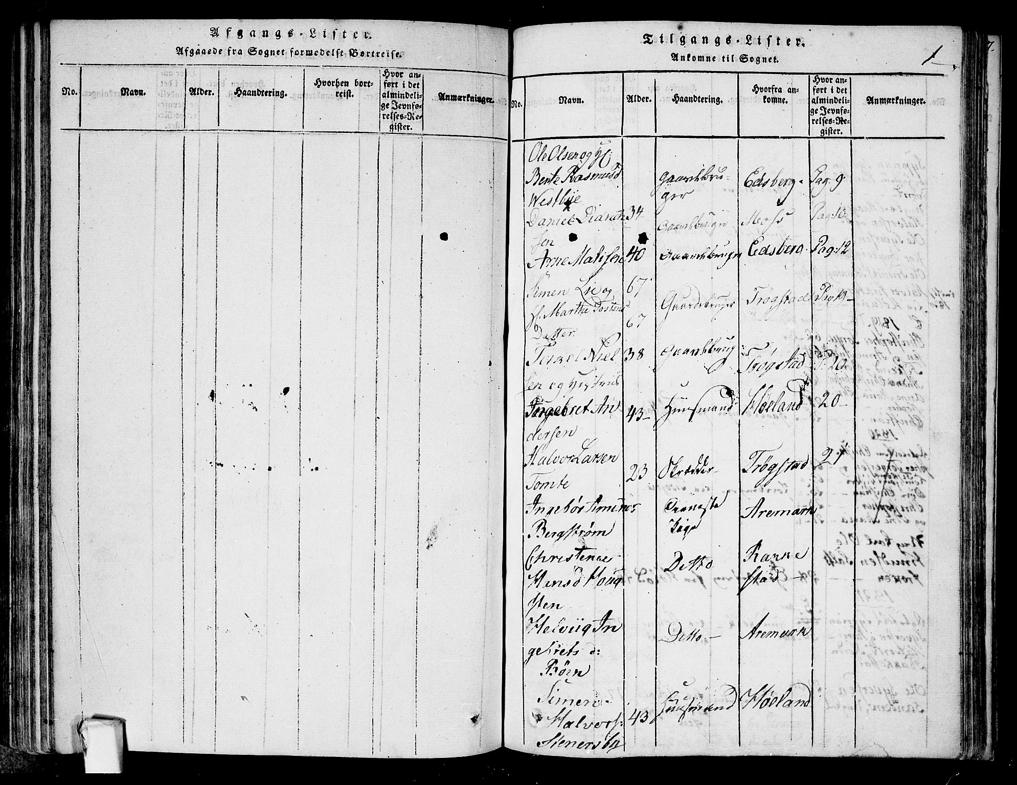 Rødenes prestekontor Kirkebøker, AV/SAO-A-2005/F/Fa/L0004: Parish register (official) no. I 4, 1814-1838, p. 1