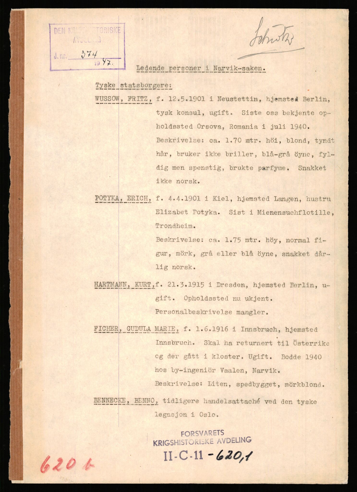 Forsvaret, Forsvarets krigshistoriske avdeling, AV/RA-RAFA-2017/Y/Yb/L0142: II-C-11-620  -  6. Divisjon, 1940-1947, p. 932