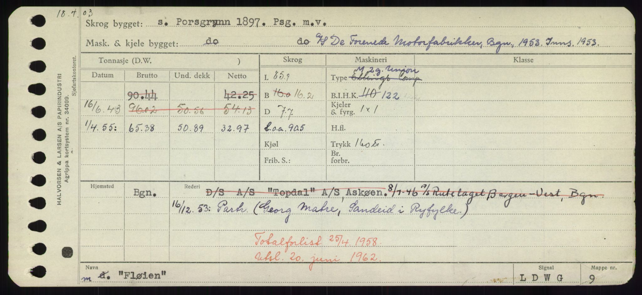 Sjøfartsdirektoratet med forløpere, Skipsmålingen, RA/S-1627/H/Hd/L0011: Fartøy, Fla-Får, p. 77