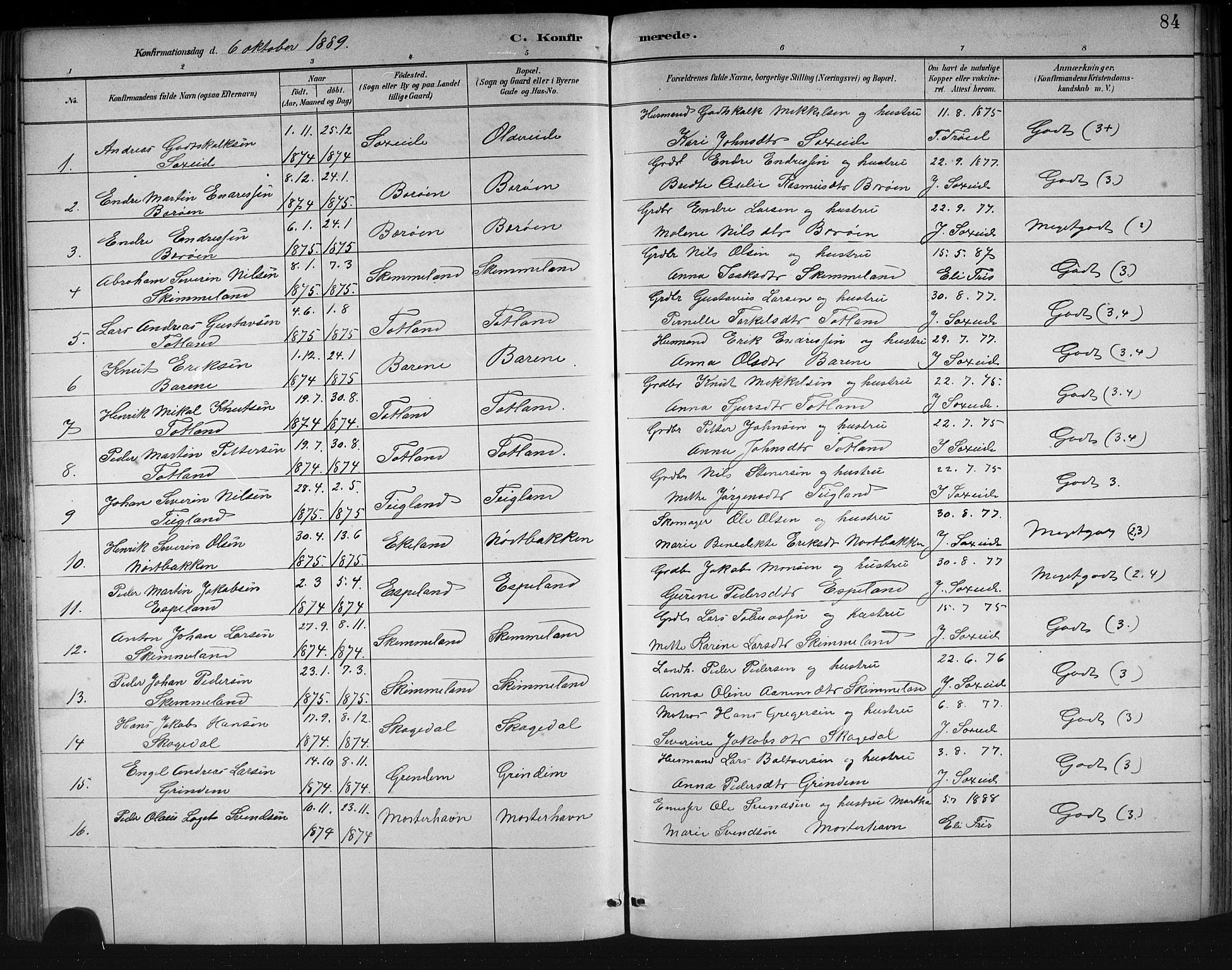Finnås sokneprestembete, SAB/A-99925/H/Ha/Hab/Haba/L0003: Parish register (copy) no. A 3, 1883-1900, p. 84