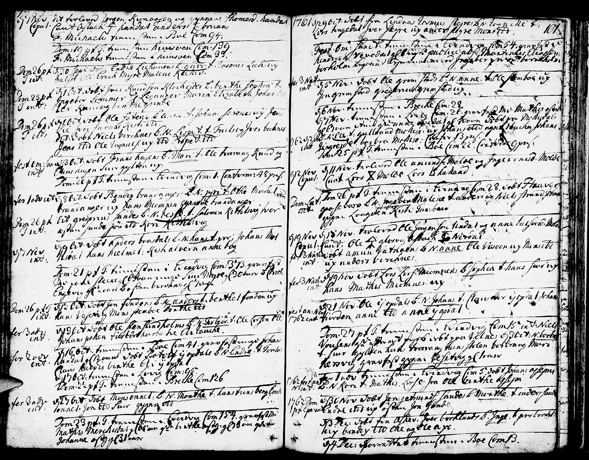 Gulen sokneprestembete, SAB/A-80201/H/Haa/Haaa/L0012: Parish register (official) no. A 12, 1749-1776, p. 101