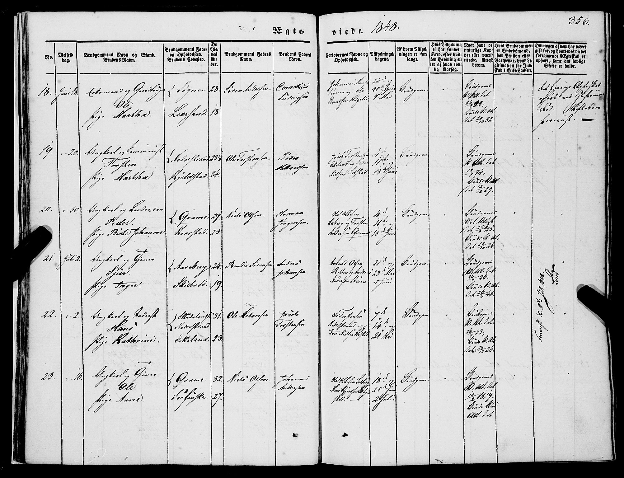 Gaular sokneprestembete, AV/SAB-A-80001/H/Haa: Parish register (official) no. A 4II, 1841-1859, p. 356