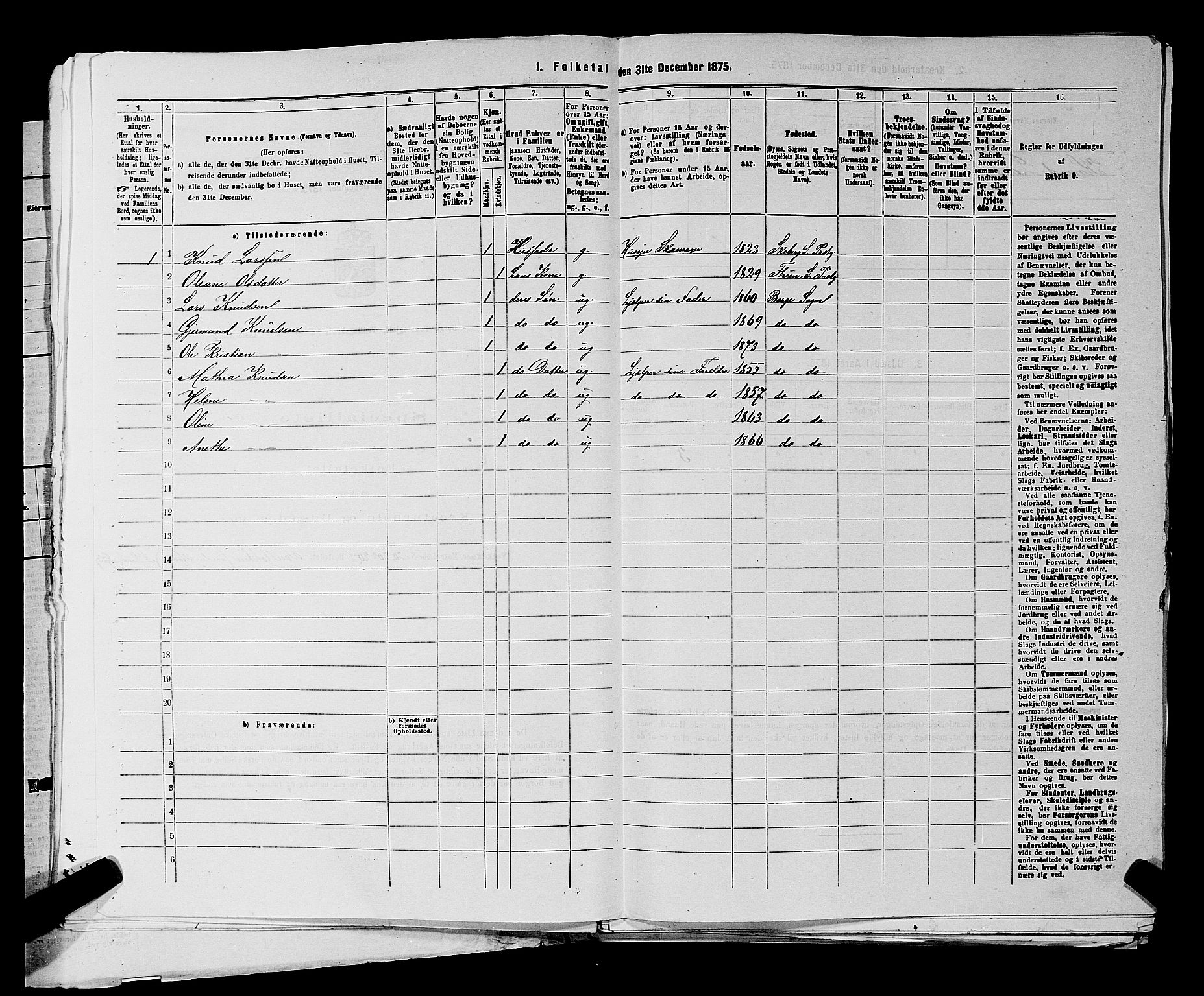 RA, 1875 census for 0113P Borge, 1875, p. 531