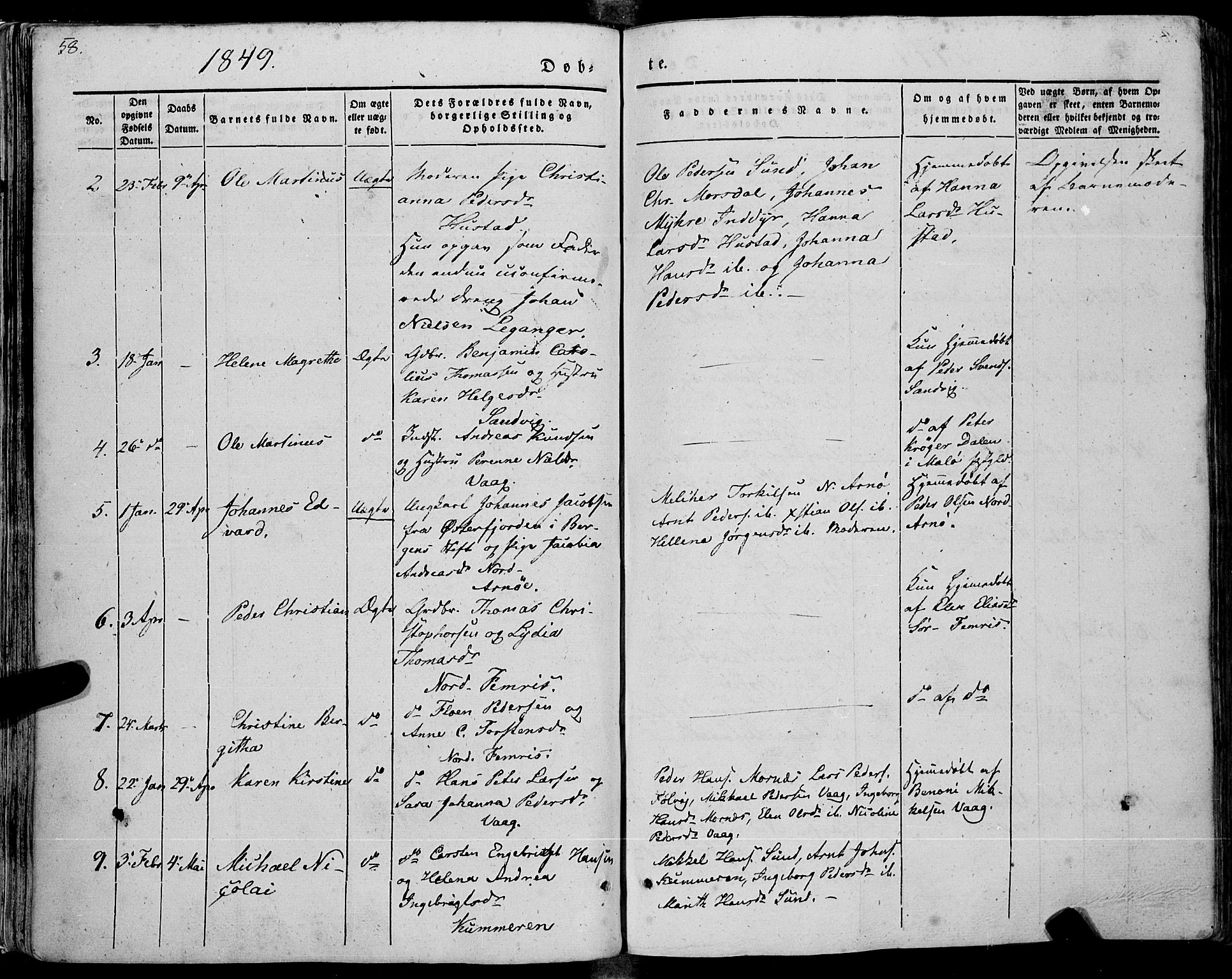 Ministerialprotokoller, klokkerbøker og fødselsregistre - Nordland, SAT/A-1459/805/L0097: Parish register (official) no. 805A04, 1837-1861, p. 58