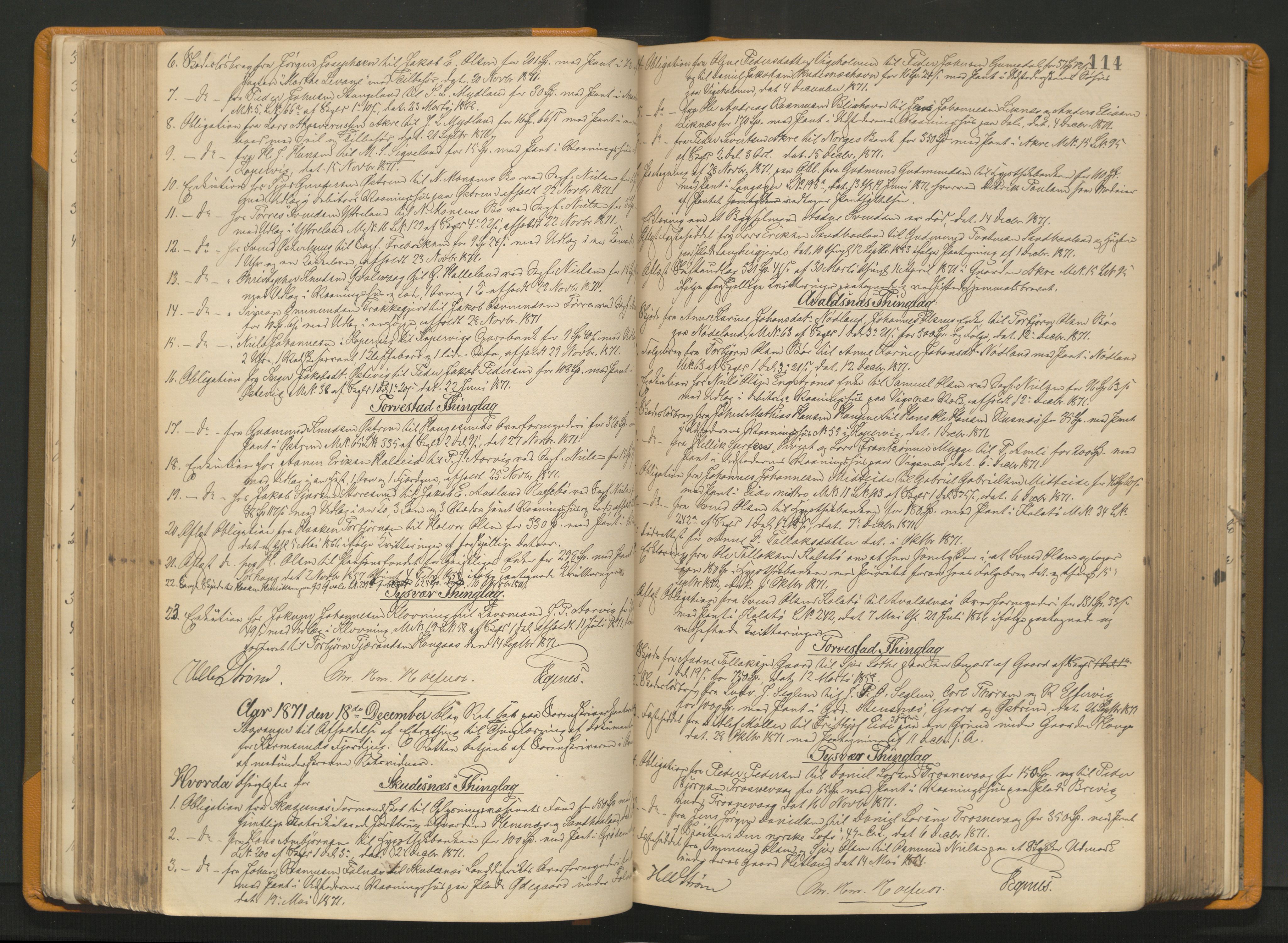 Karmsund sorenskriveri, AV/SAST-A-100311/01/I/IA/IAB/L0007: TINGBOK, 1869-1877, p. 113b-114a