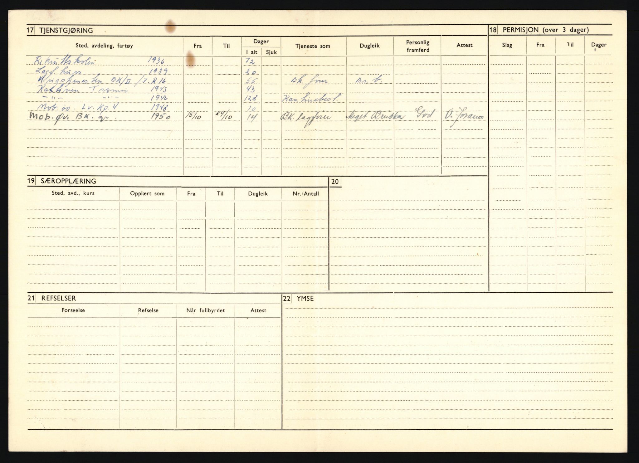 Forsvaret, Troms infanteriregiment nr. 16, AV/RA-RAFA-3146/P/Pa/L0020: Rulleblad for regimentets menige mannskaper, årsklasse 1936, 1936, p. 1122