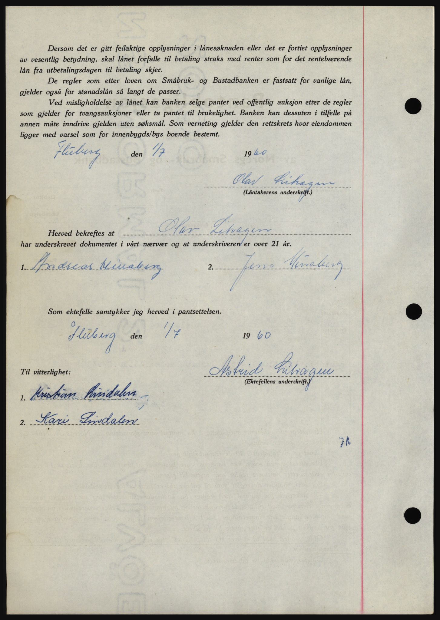 Hadeland og Land tingrett, SAH/TING-010/H/Hb/Hbc/L0043: Mortgage book no. B43, 1960-1960, Diary no: : 2413/1960