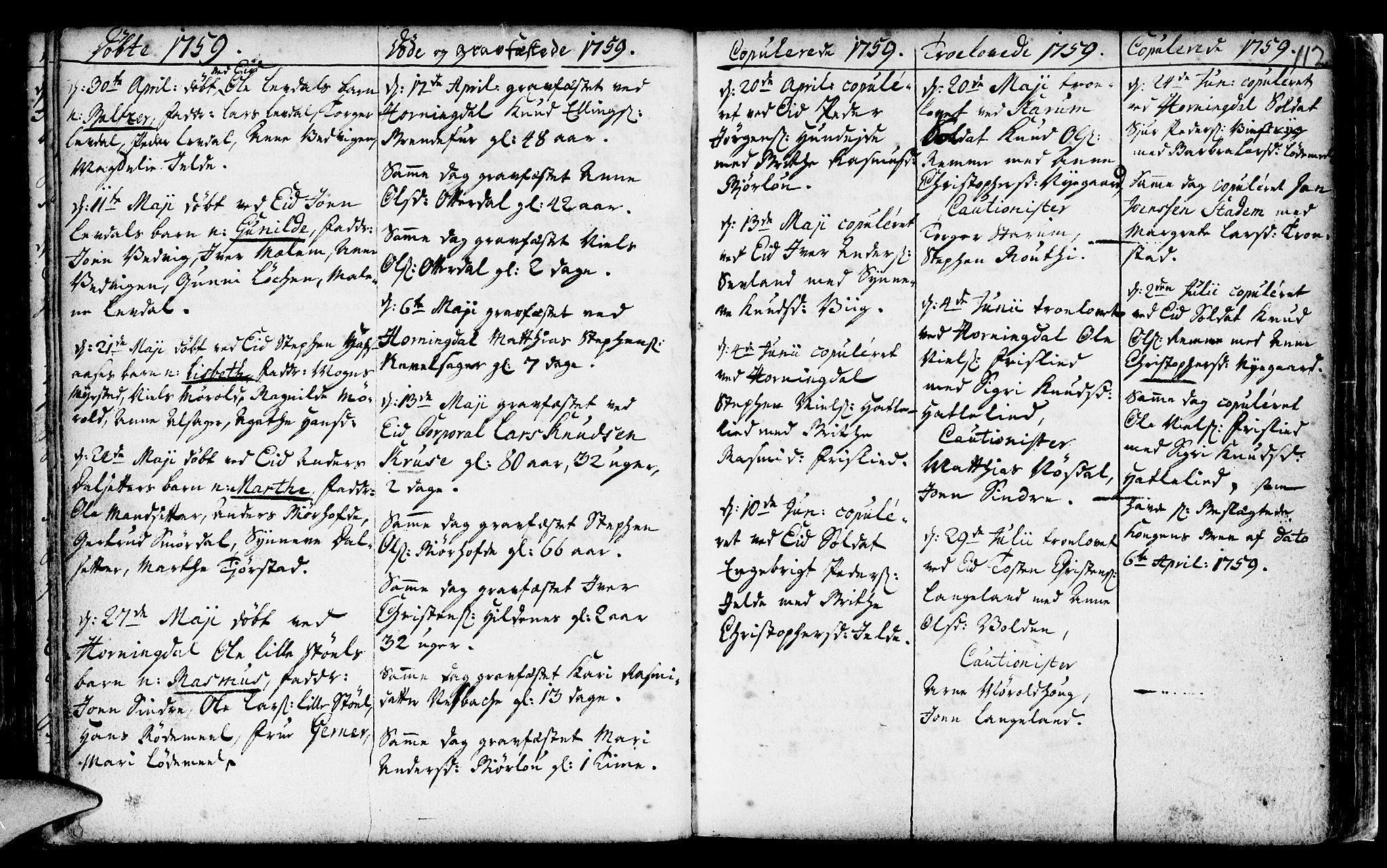 Eid sokneprestembete, SAB/A-82301/H/Haa/Haaa/L0002: Parish register (official) no. A 2, 1741-1769, p. 112