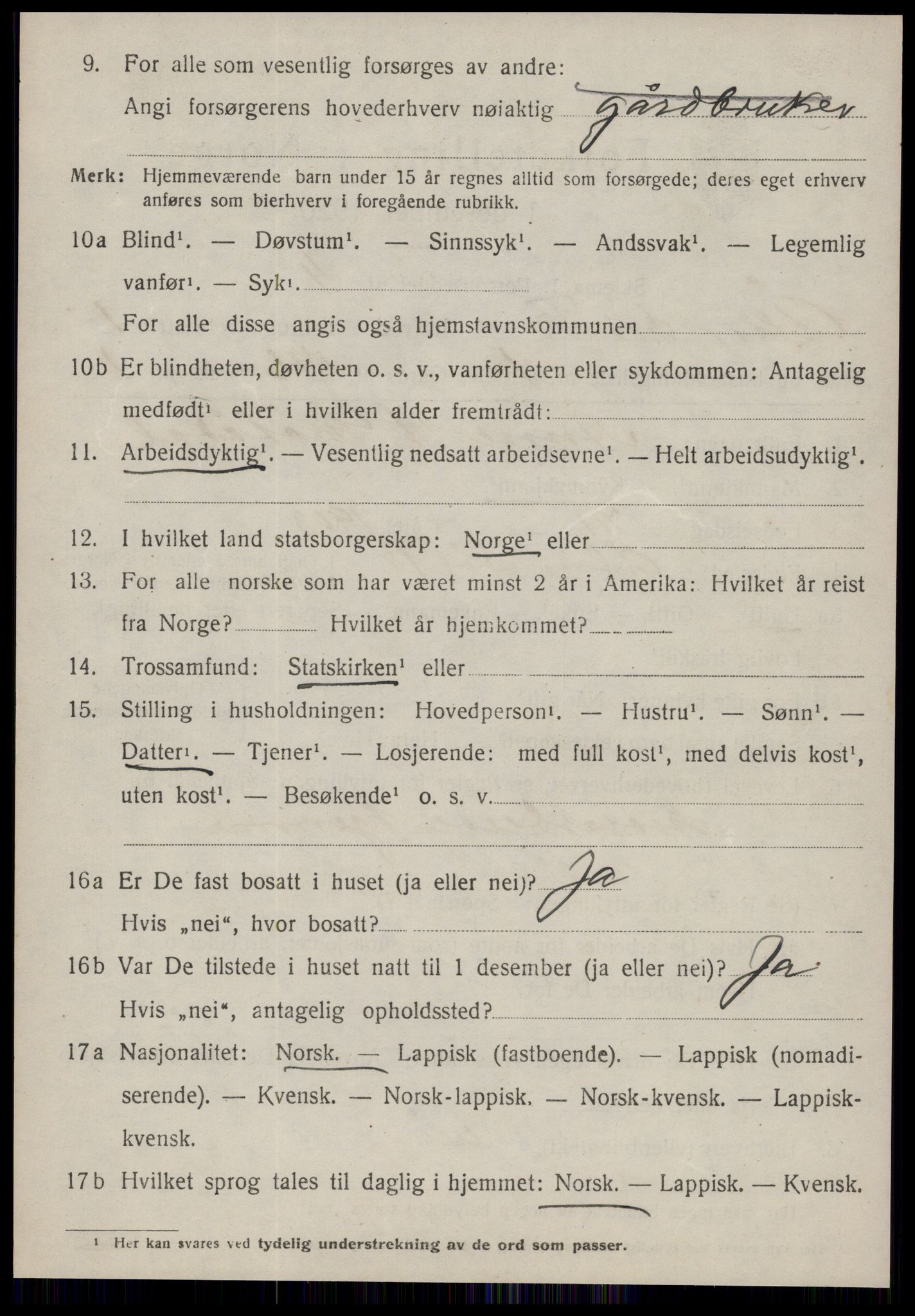 SAT, 1920 census for Ålen, 1920, p. 847