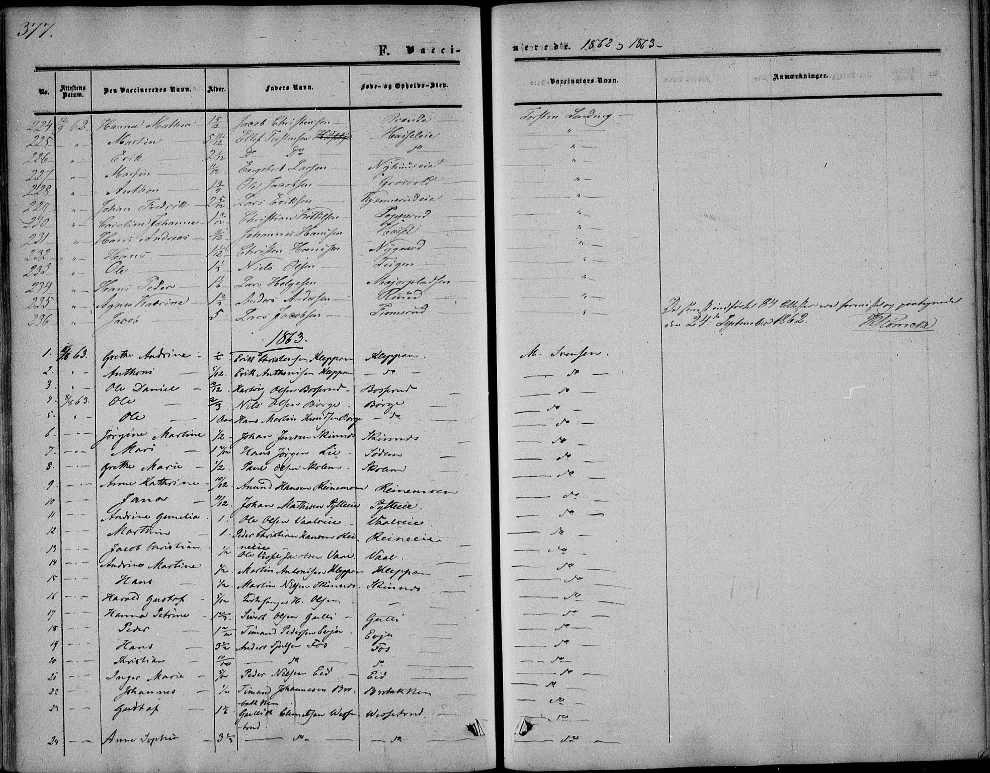 Sandsvær kirkebøker, AV/SAKO-A-244/F/Fa/L0006: Parish register (official) no. I 6, 1857-1868, p. 377