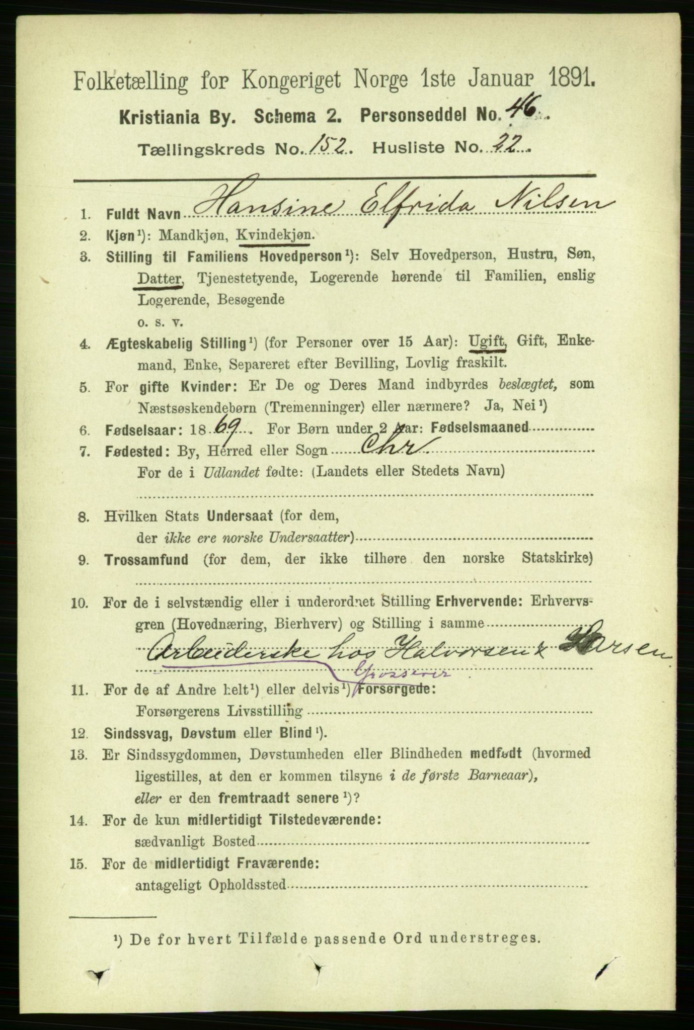 RA, 1891 census for 0301 Kristiania, 1891, p. 85888