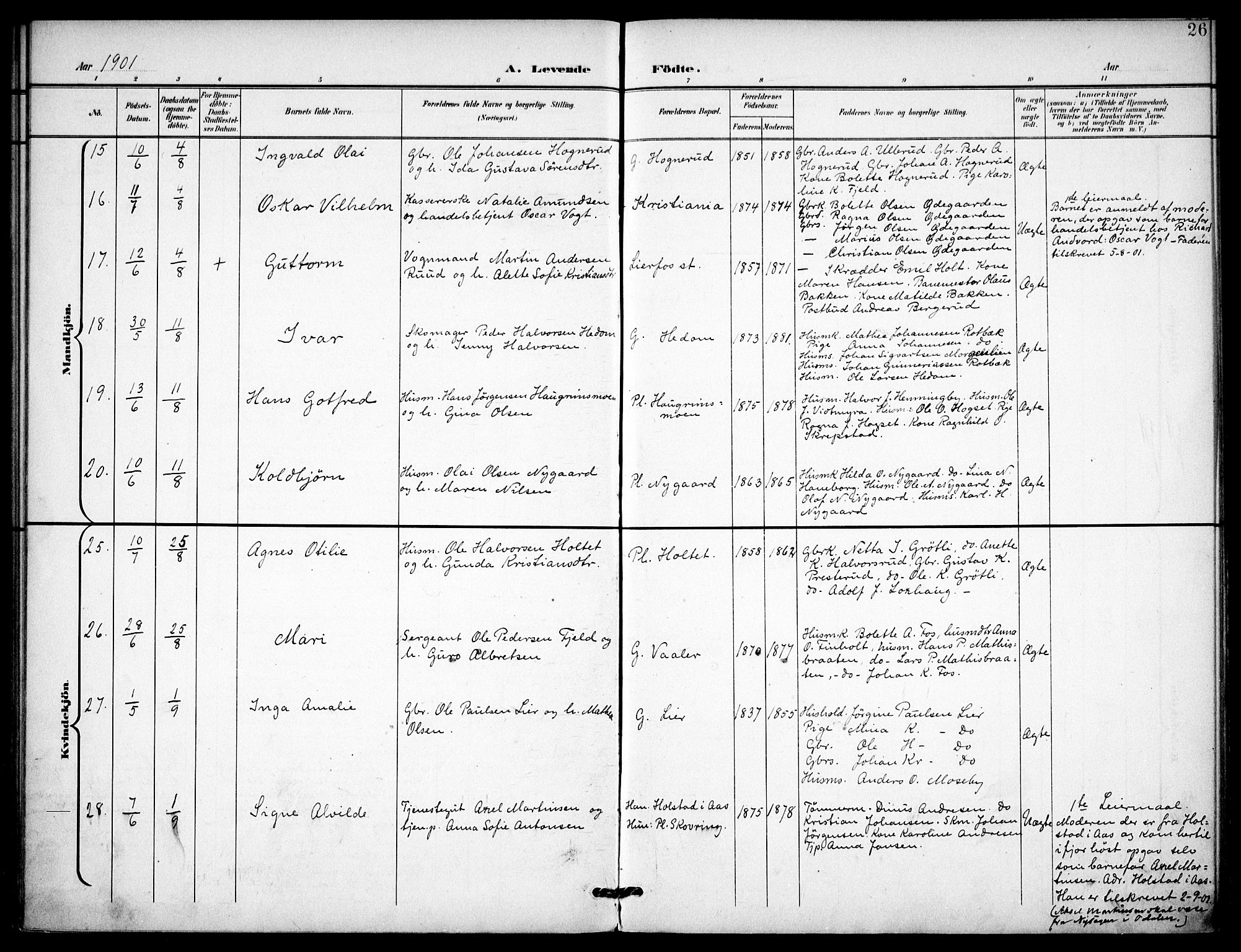 Aurskog prestekontor Kirkebøker, AV/SAO-A-10304a/F/Fa/L0010: Parish register (official) no. I 10, 1898-1905, p. 26