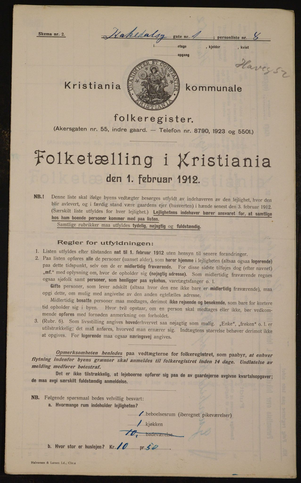 OBA, Municipal Census 1912 for Kristiania, 1912, p. 34031