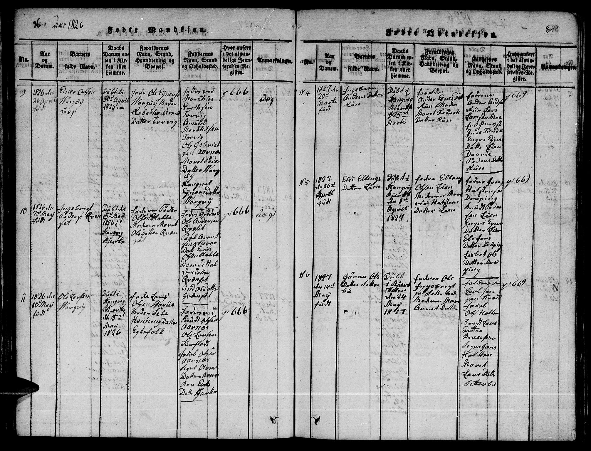 Ministerialprotokoller, klokkerbøker og fødselsregistre - Møre og Romsdal, AV/SAT-A-1454/592/L1031: Parish register (copy) no. 592C01, 1820-1833, p. 86-87