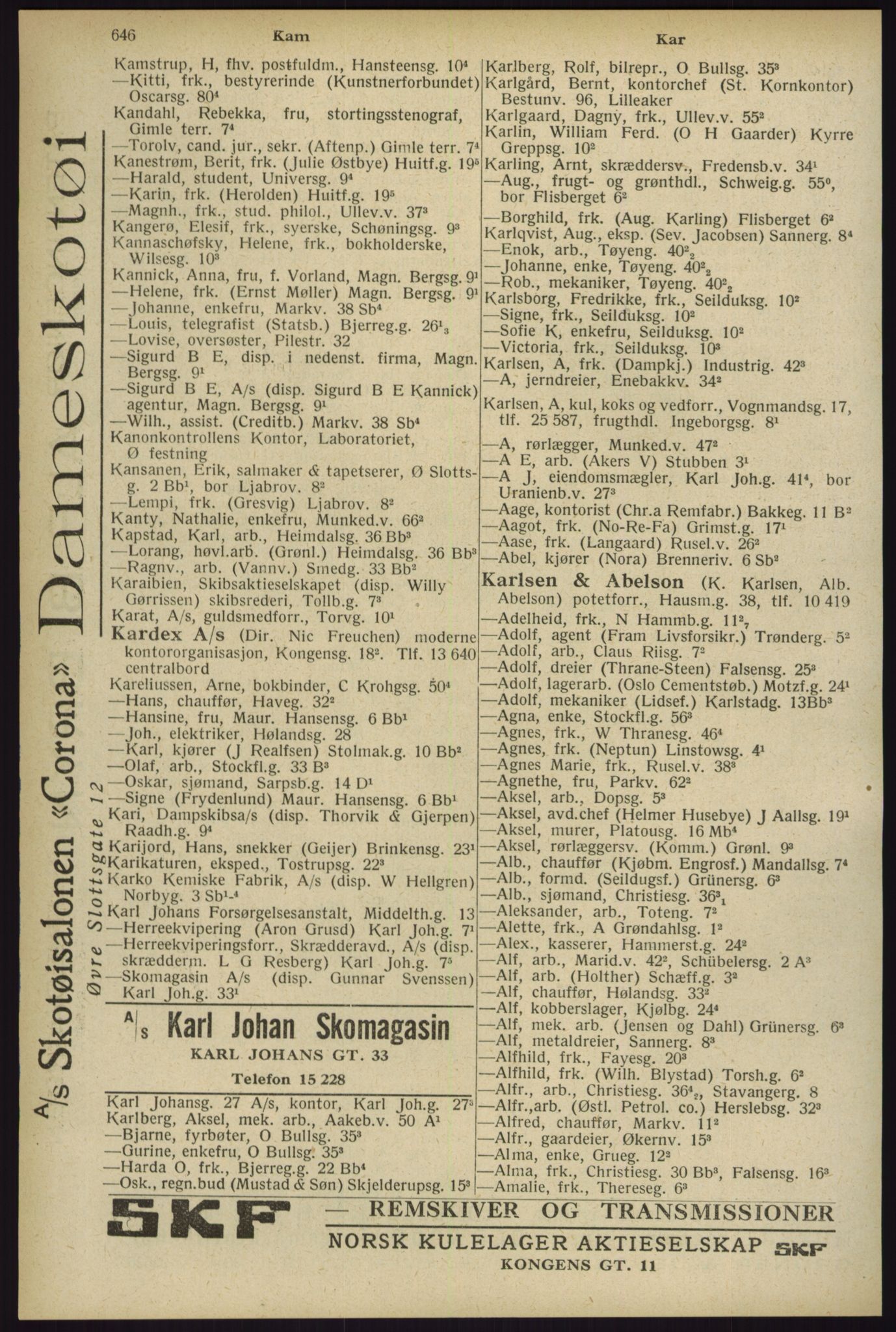 Kristiania/Oslo adressebok, PUBL/-, 1929, p. 646