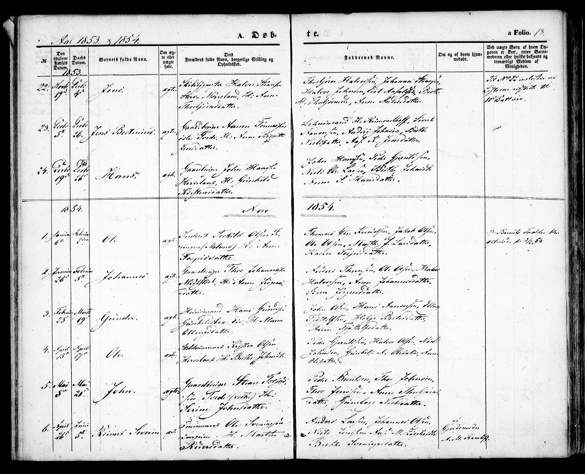 Austre Moland sokneprestkontor, SAK/1111-0001/F/Fa/Faa/L0007: Parish register (official) no. A 7, 1847-1857, p. 18
