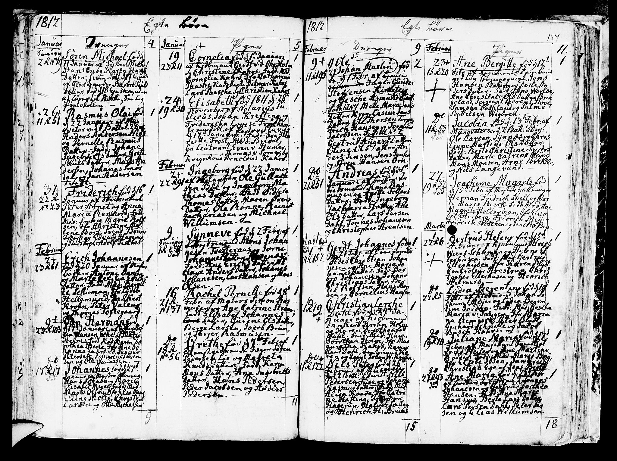 Korskirken sokneprestembete, SAB/A-76101/H/Haa/L0006: Parish register (official) no. A 6, 1790-1820, p. 154