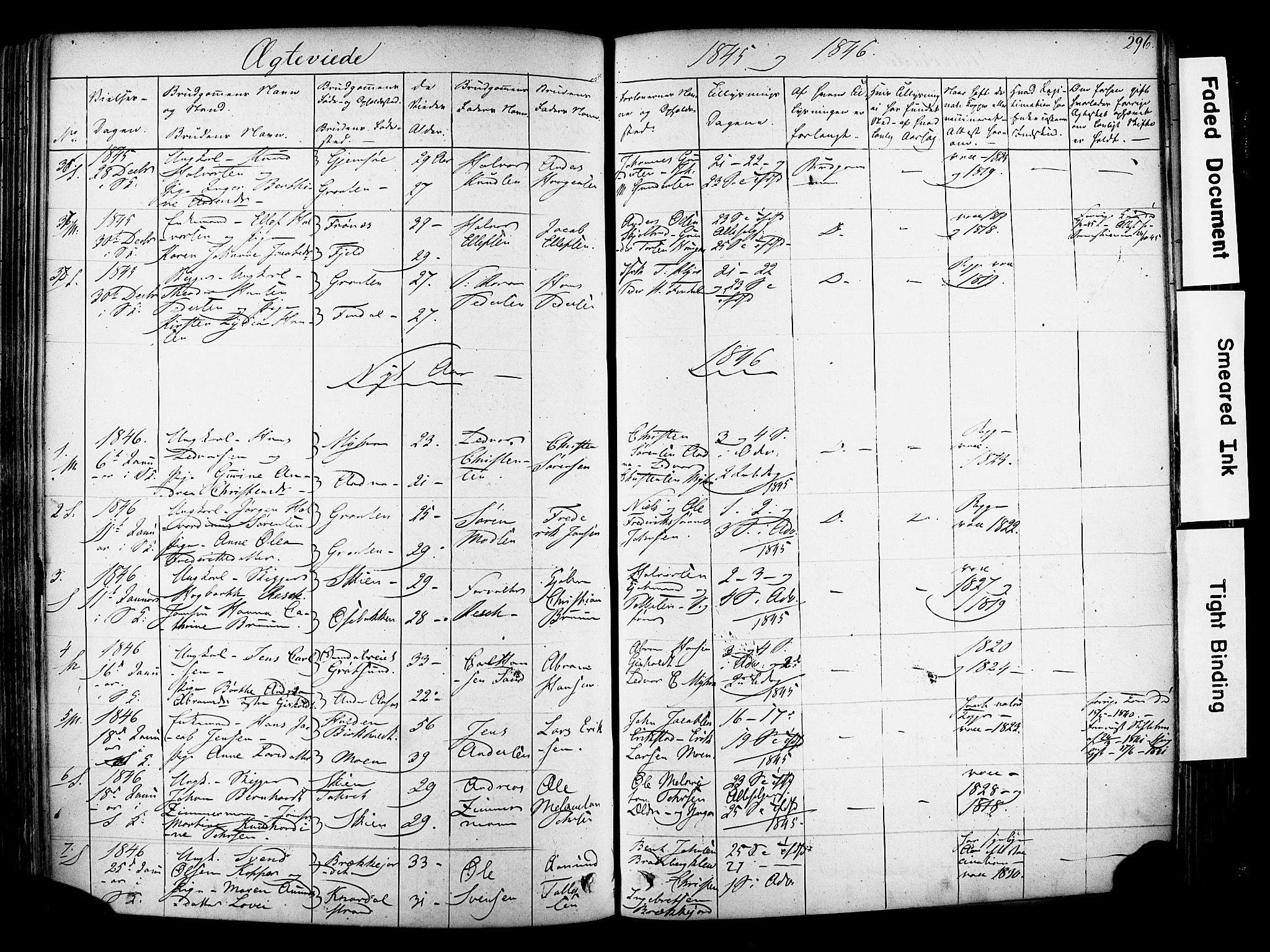 Solum kirkebøker, SAKO/A-306/F/Fa/L0006: Parish register (official) no. I 6, 1844-1855, p. 296
