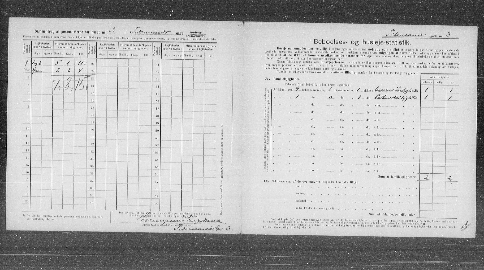 OBA, Municipal Census 1905 for Kristiania, 1905, p. 58331