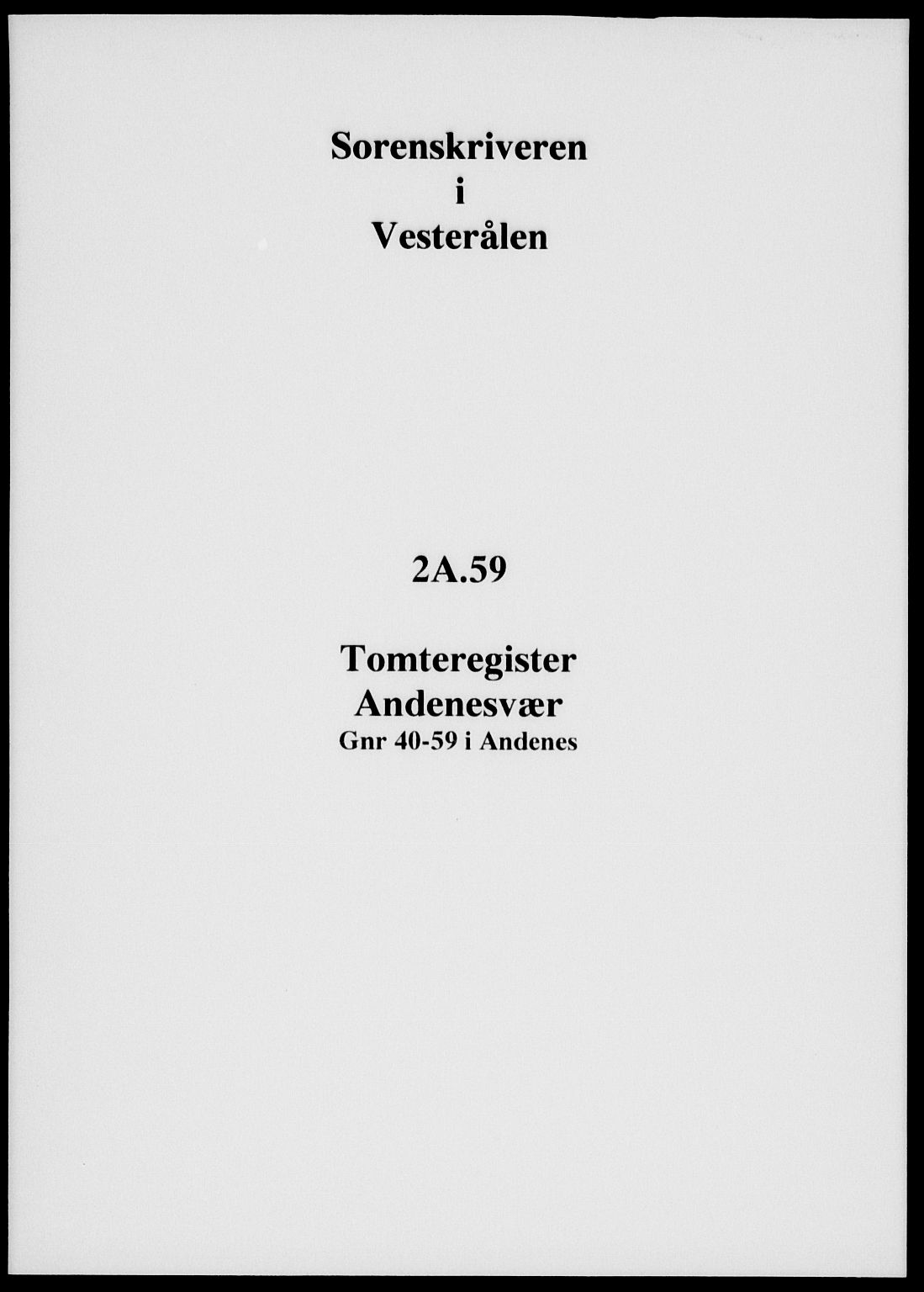 Vesterålen sorenskriveri, SAT/A-4180/1/2/2A/L0059: Mortgage register no. 59