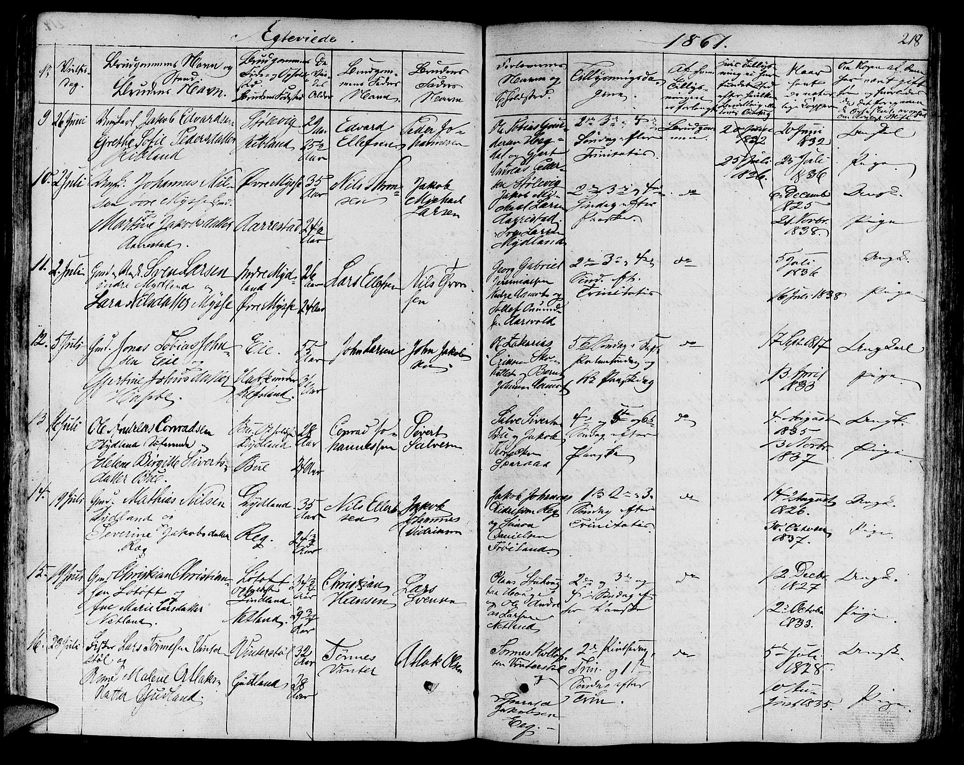 Sokndal sokneprestkontor, AV/SAST-A-101808: Parish register (copy) no. B 2, 1849-1865, p. 218