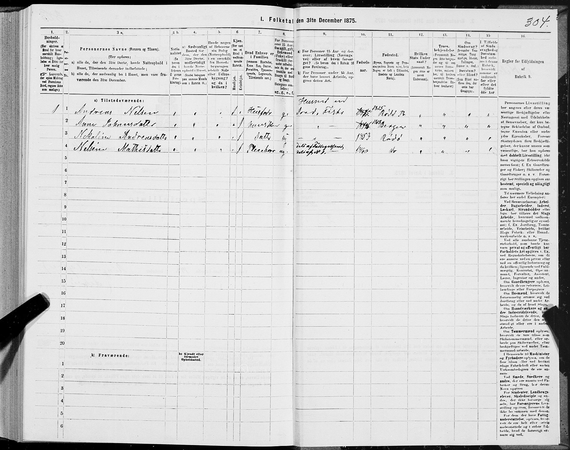 SAT, 1875 census for 1836P Rødøy, 1875, p. 2304