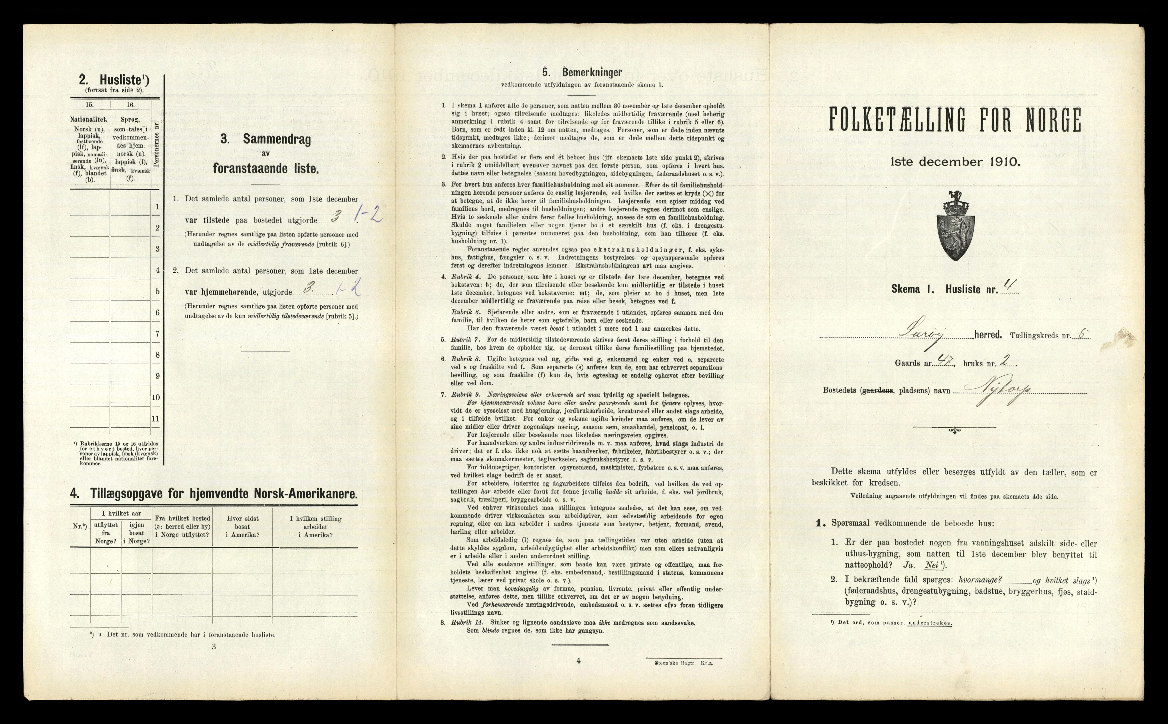 RA, 1910 census for Lurøy, 1910, p. 556