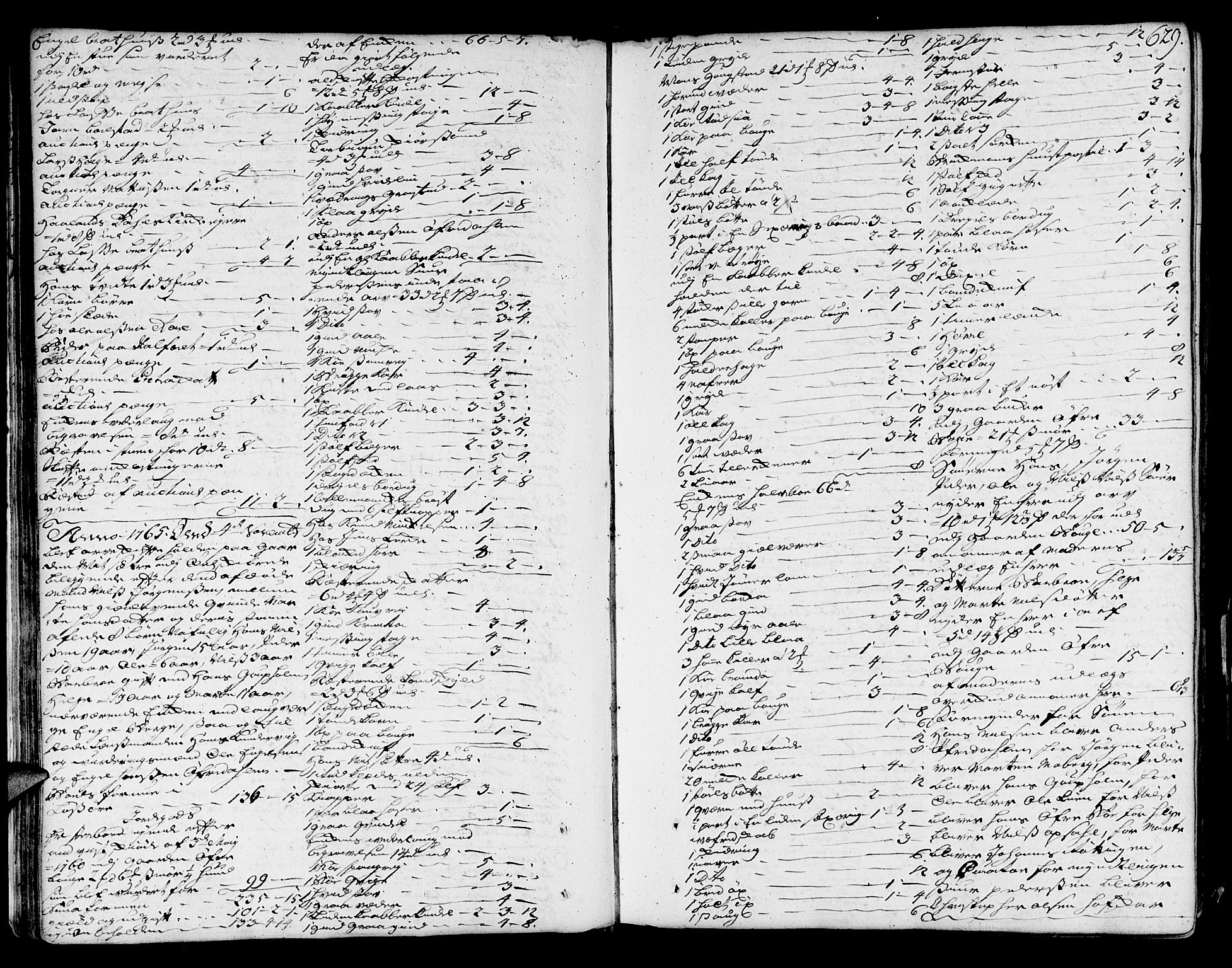 Sunnhordland sorenskrivar, SAB/A-2401/1/H/Ha/Haa/L0007: Skifteprotokollar. Register på lesesal. Fol. 901- ut, 1765-1768, p. 628b-629a