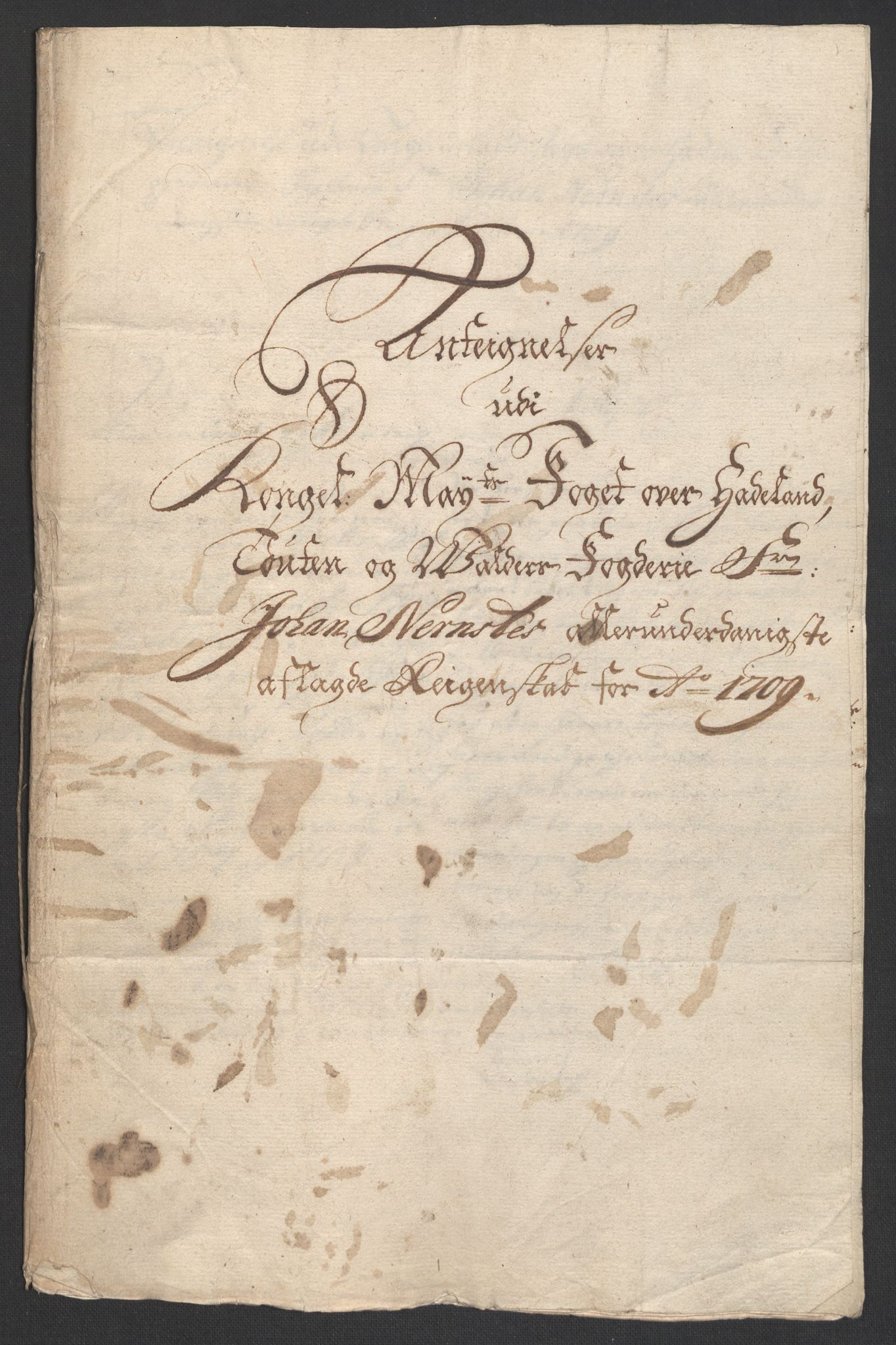 Rentekammeret inntil 1814, Reviderte regnskaper, Fogderegnskap, AV/RA-EA-4092/R18/L1306: Fogderegnskap Hadeland, Toten og Valdres, 1709, p. 406