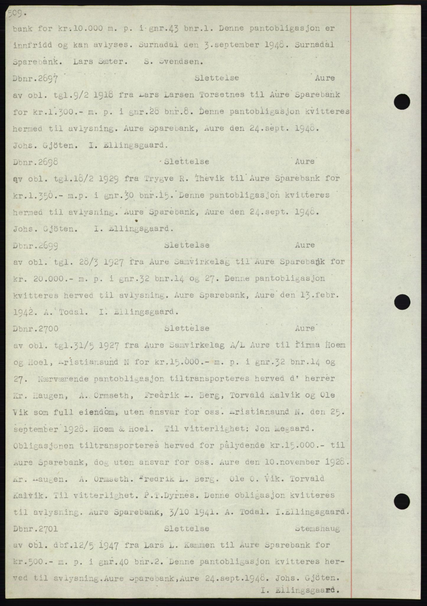 Nordmøre sorenskriveri, SAT/A-4132/1/2/2Ca: Mortgage book no. C82b, 1946-1951, Diary no: : 2697/1948