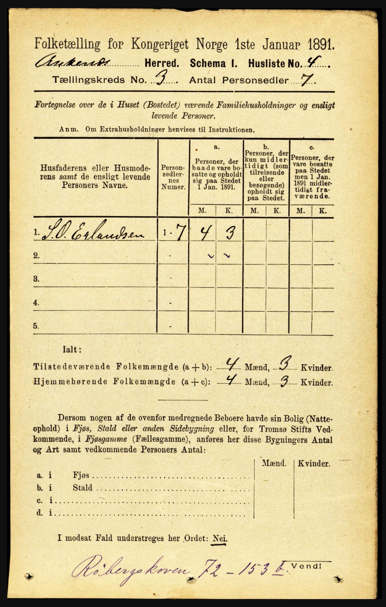 RA, 1891 census for 1855 Ankenes, 1891, p. 1467