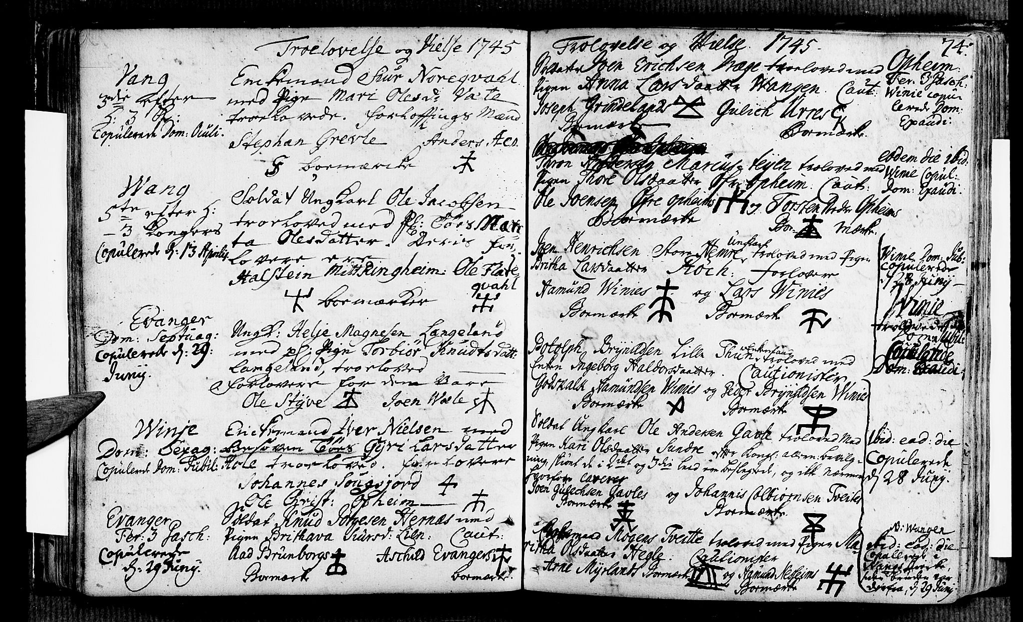 Voss sokneprestembete, AV/SAB-A-79001/H/Haa: Parish register (official) no. A 7, 1731-1773, p. 74