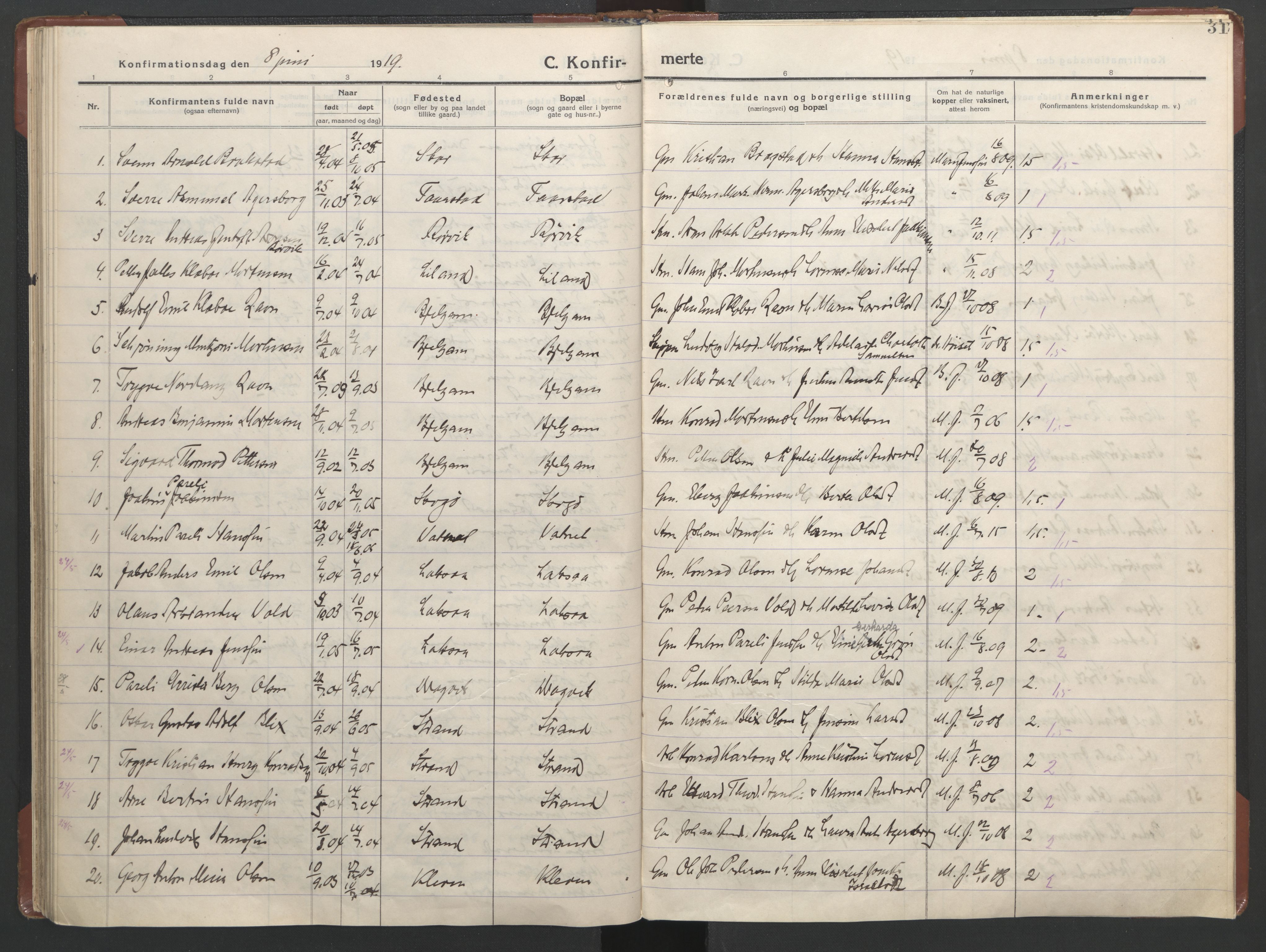 Ministerialprotokoller, klokkerbøker og fødselsregistre - Nordland, AV/SAT-A-1459/863/L0918: Parish register (copy) no. 863C08, 1906-1921, p. 31