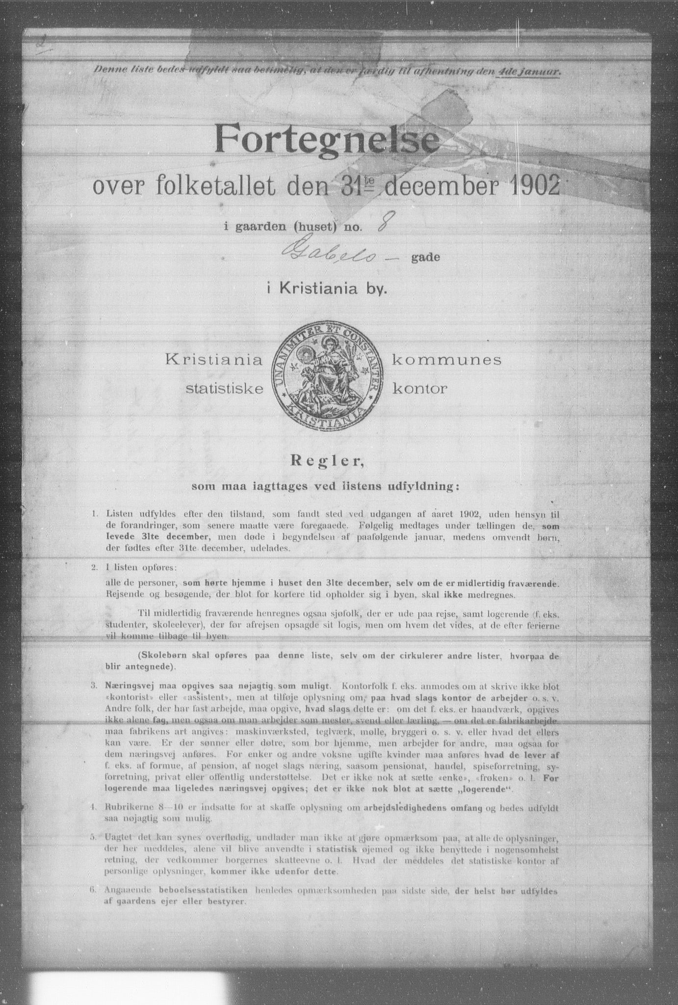 OBA, Municipal Census 1902 for Kristiania, 1902, p. 5504