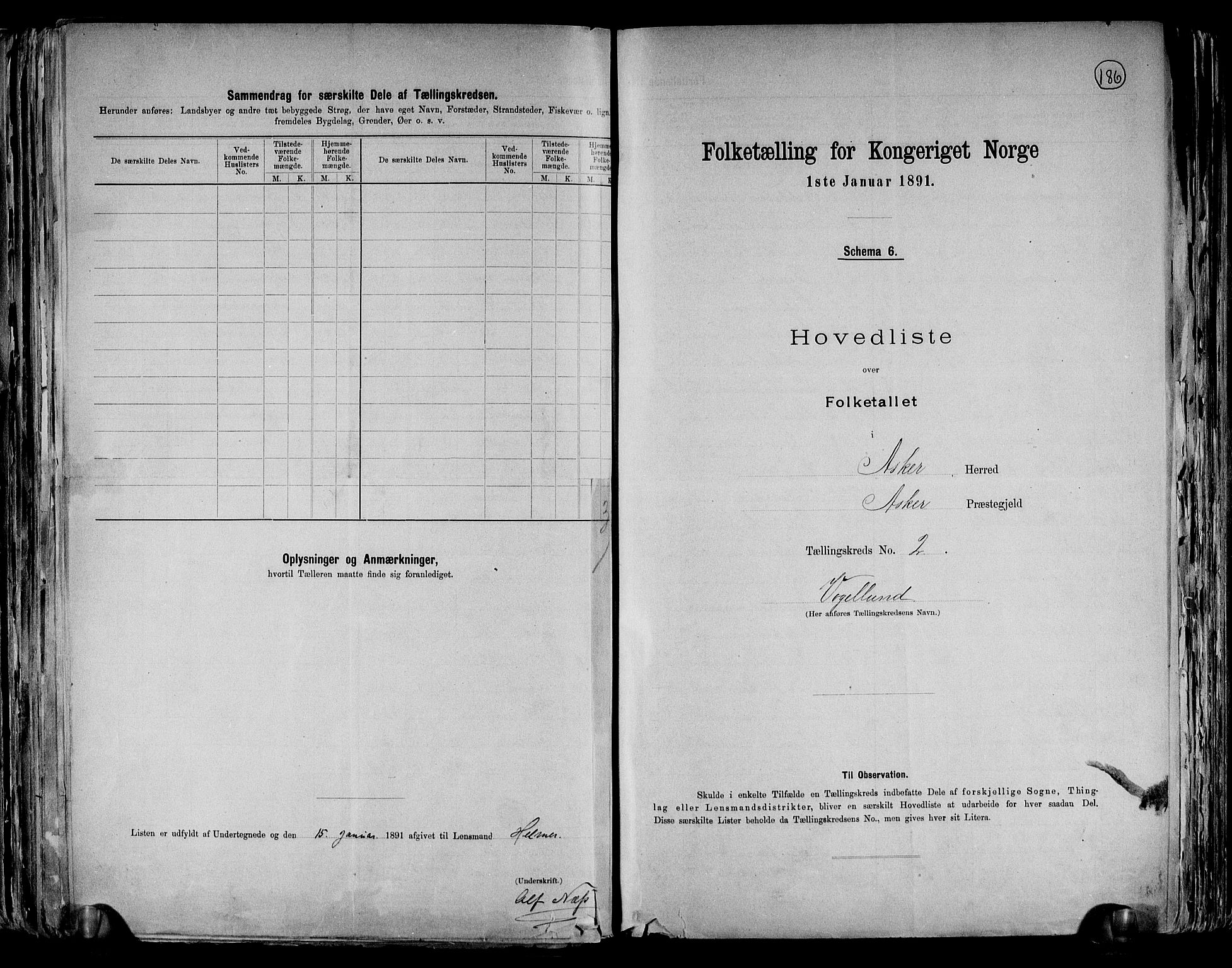 RA, 1891 census for 0220 Asker, 1891, p. 7