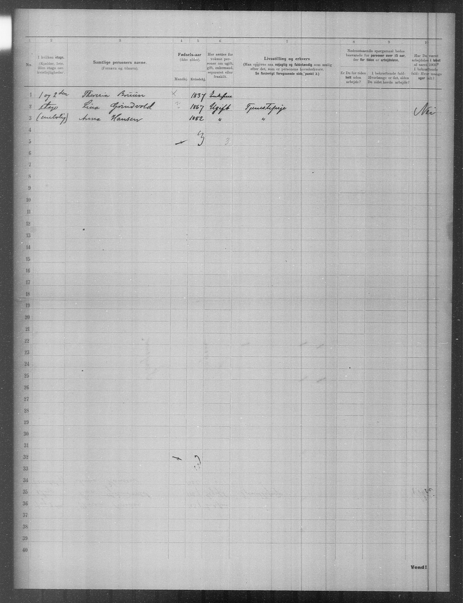 OBA, Municipal Census 1903 for Kristiania, 1903, p. 6644