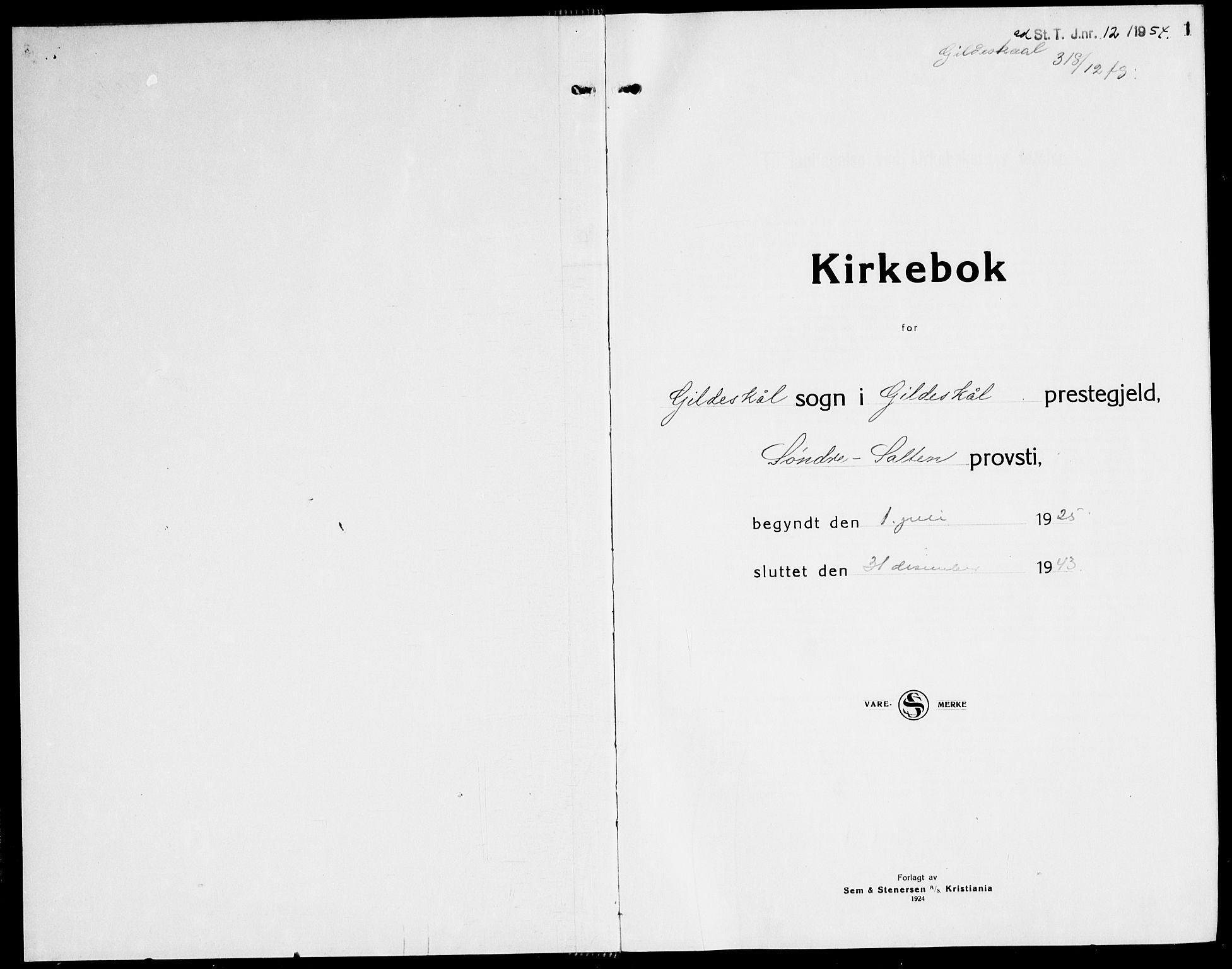 Ministerialprotokoller, klokkerbøker og fødselsregistre - Nordland, AV/SAT-A-1459/805/L0111: Parish register (copy) no. 805C07, 1925-1943, p. 1