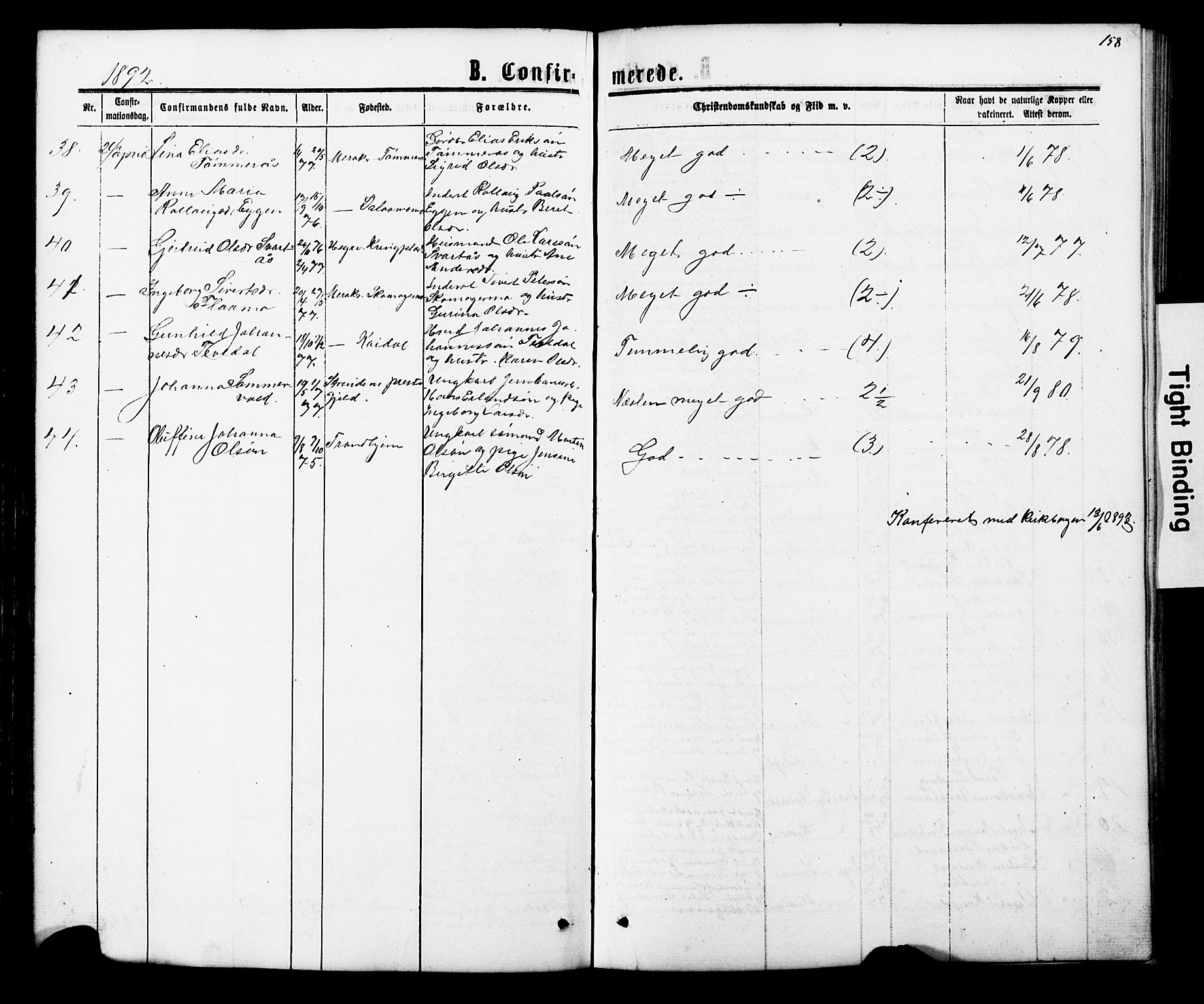 Ministerialprotokoller, klokkerbøker og fødselsregistre - Nord-Trøndelag, AV/SAT-A-1458/706/L0049: Parish register (copy) no. 706C01, 1864-1895, p. 158