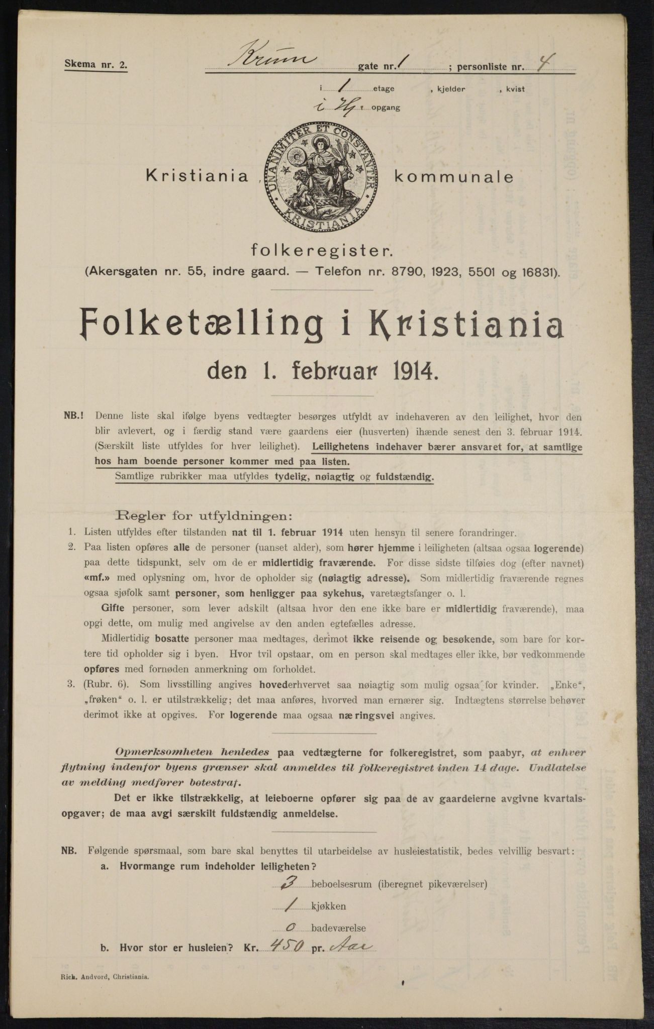 OBA, Municipal Census 1914 for Kristiania, 1914, p. 54634