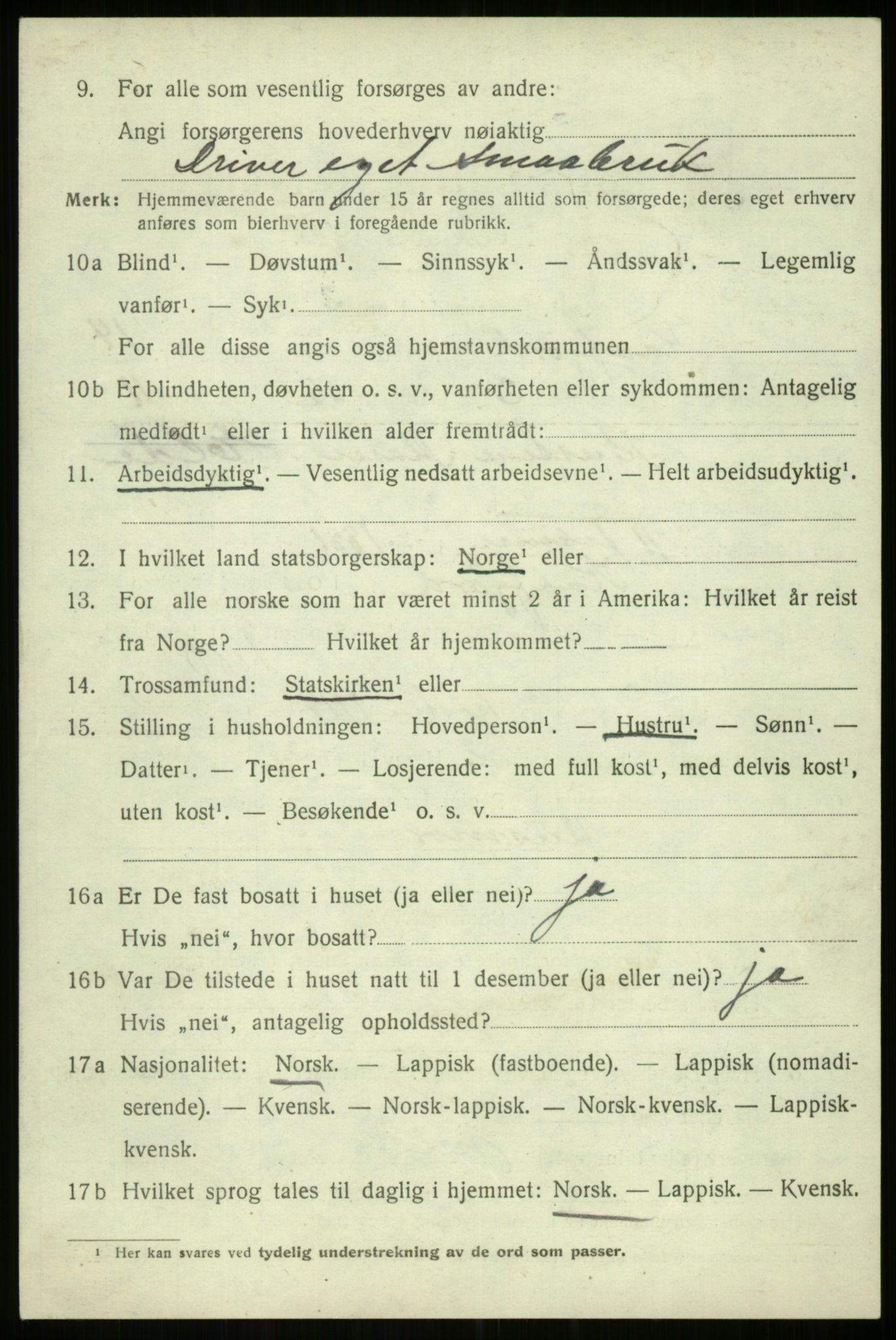 SATØ, 1920 census for Kvæfjord, 1920, p. 6678