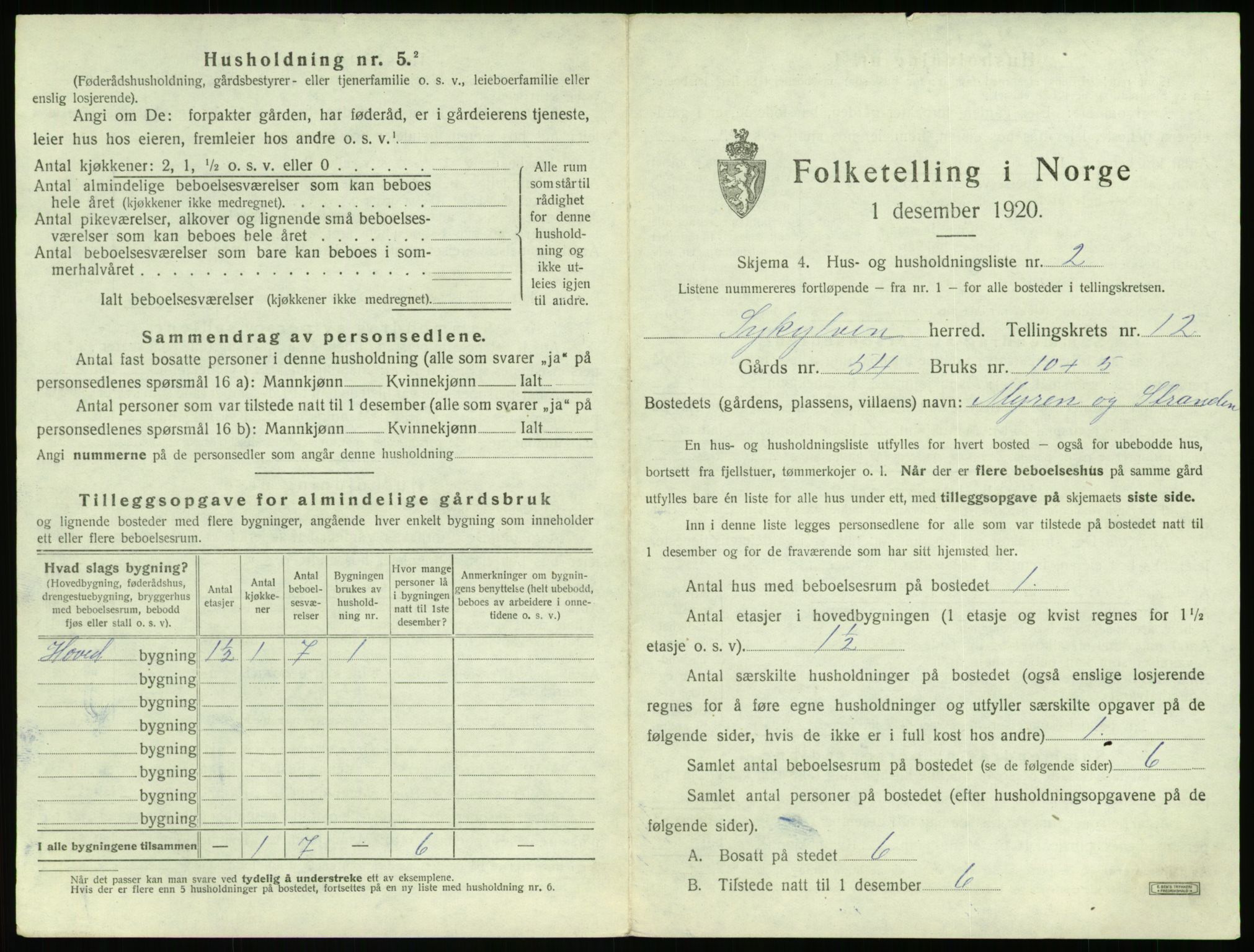 SAT, 1920 census for Sykkylven, 1920, p. 833