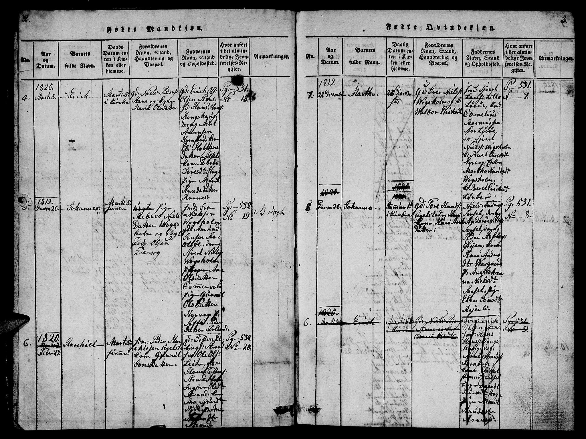 Ministerialprotokoller, klokkerbøker og fødselsregistre - Møre og Romsdal, SAT/A-1454/570/L0831: Parish register (official) no. 570A05, 1819-1829, p. 2-3