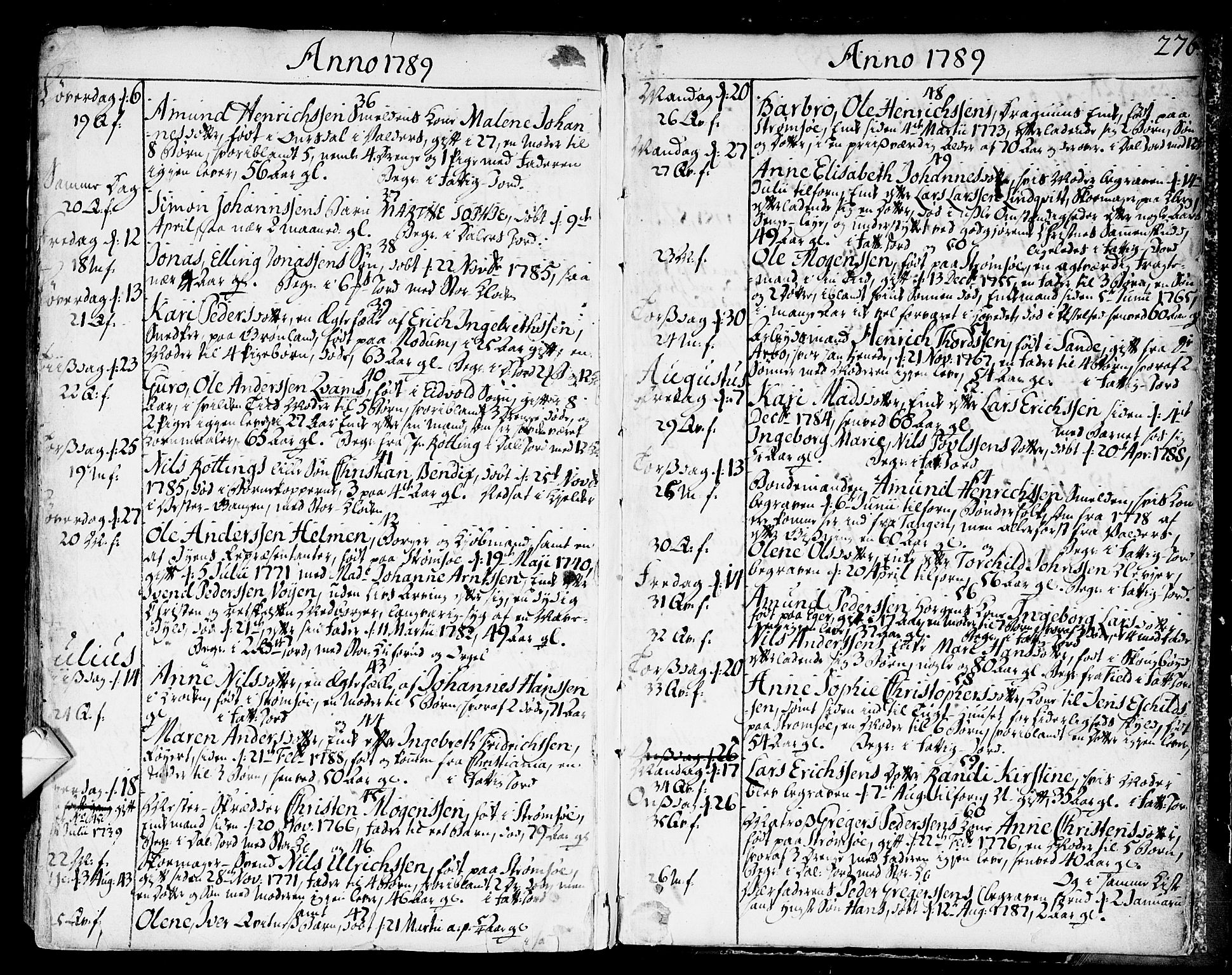 Strømsø kirkebøker, AV/SAKO-A-246/F/Fa/L0009: Parish register (official) no. I 9, 1752-1791, p. 276