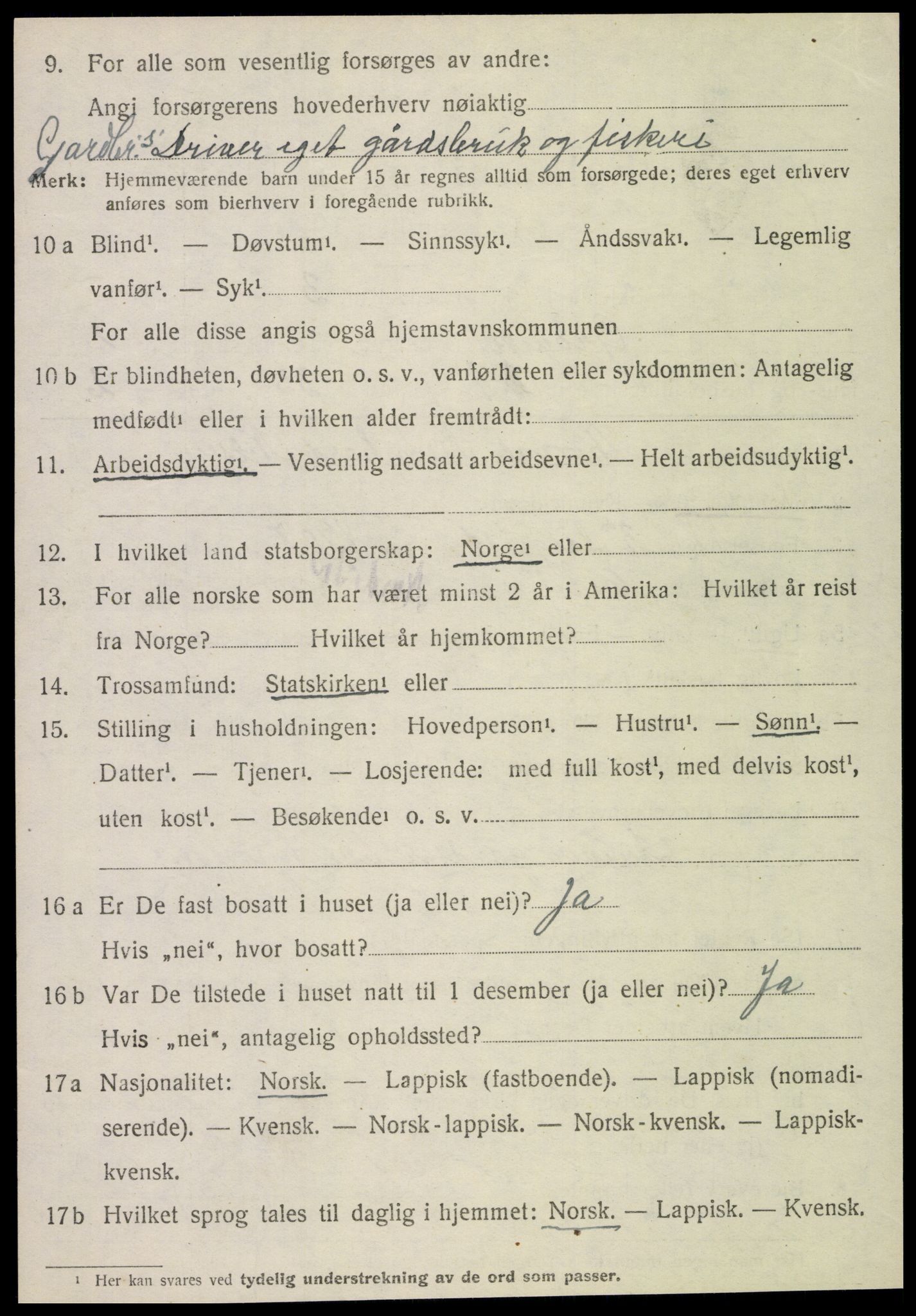 SAT, 1920 census for Gravvik, 1920, p. 865