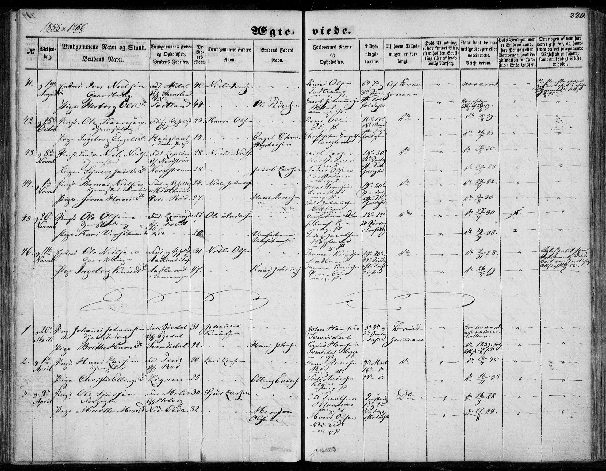 Os sokneprestembete, AV/SAB-A-99929: Parish register (official) no. A 16, 1851-1859, p. 220