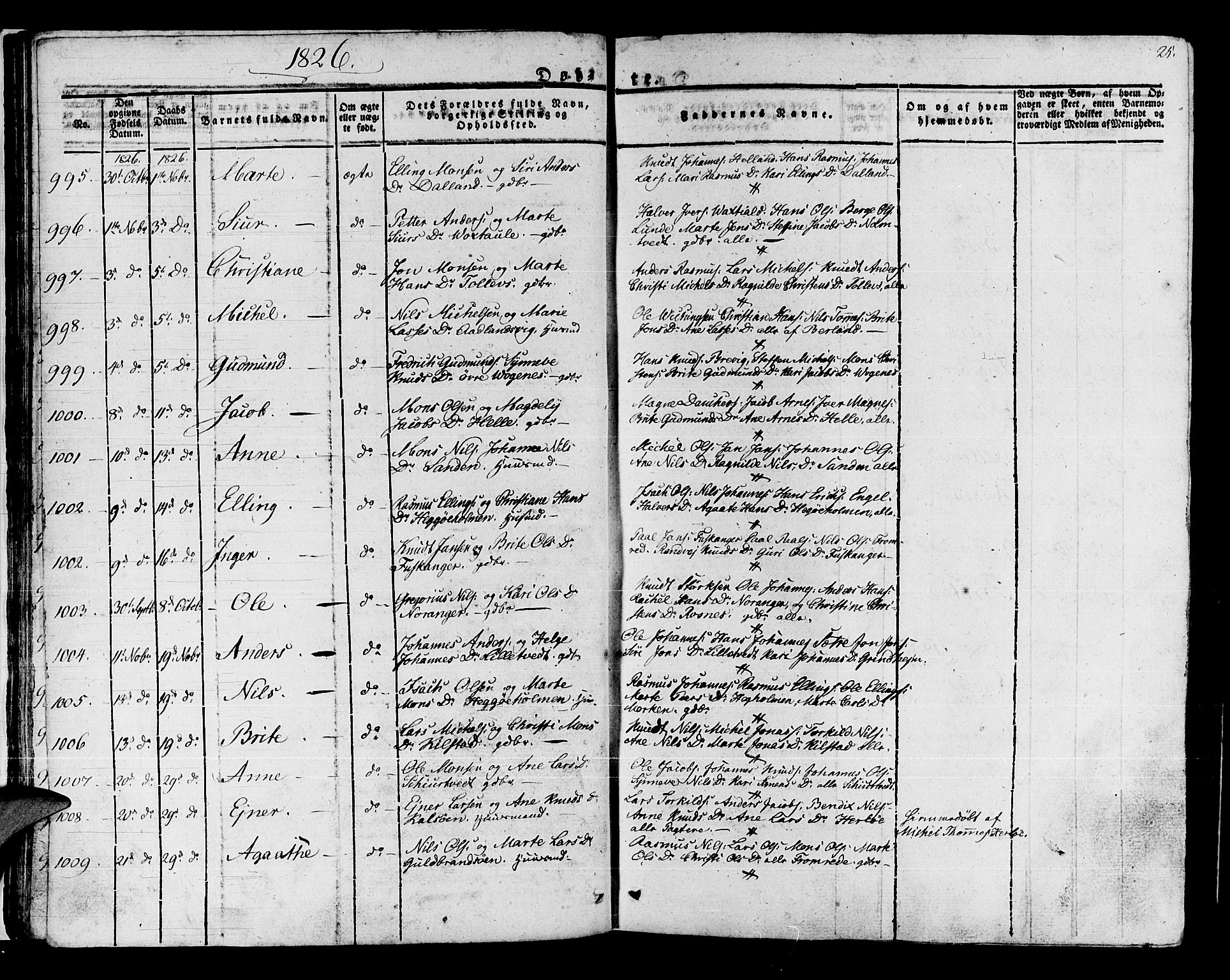 Manger sokneprestembete, SAB/A-76801/H/Haa: Parish register (official) no. A 4, 1824-1838, p. 25